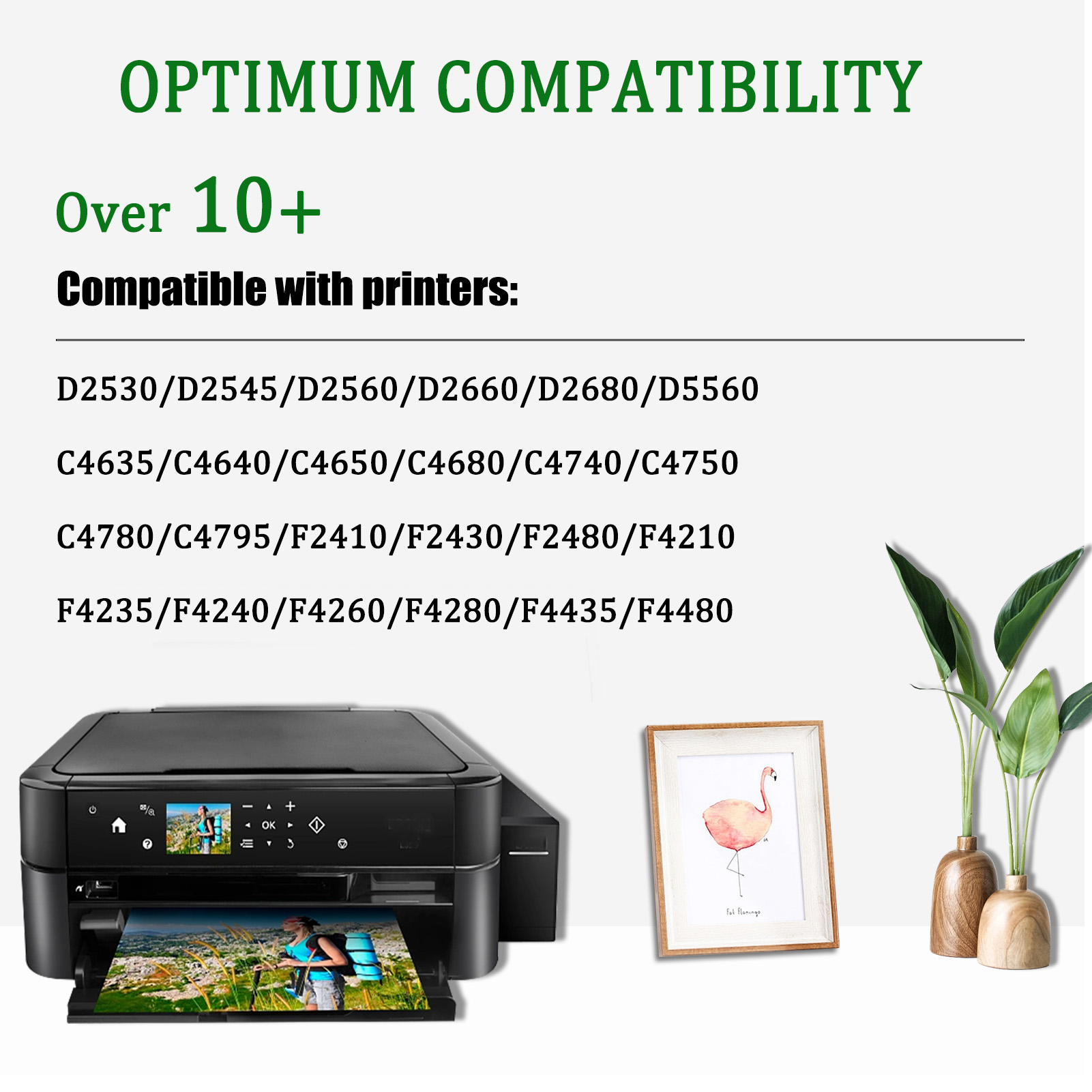For HP 60XL Ink Cartridge Work For HP PhotoSmart D110 C4680C 4780, Deskjet D2680 F2430, Envy 110 120 etc. Printers
