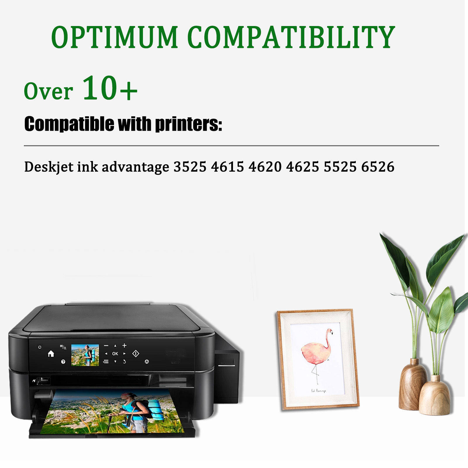 For HP 670XL Ink Cartridge Work For HP DeskJet 3525 4615 4620 4625 5525 6526 Printers