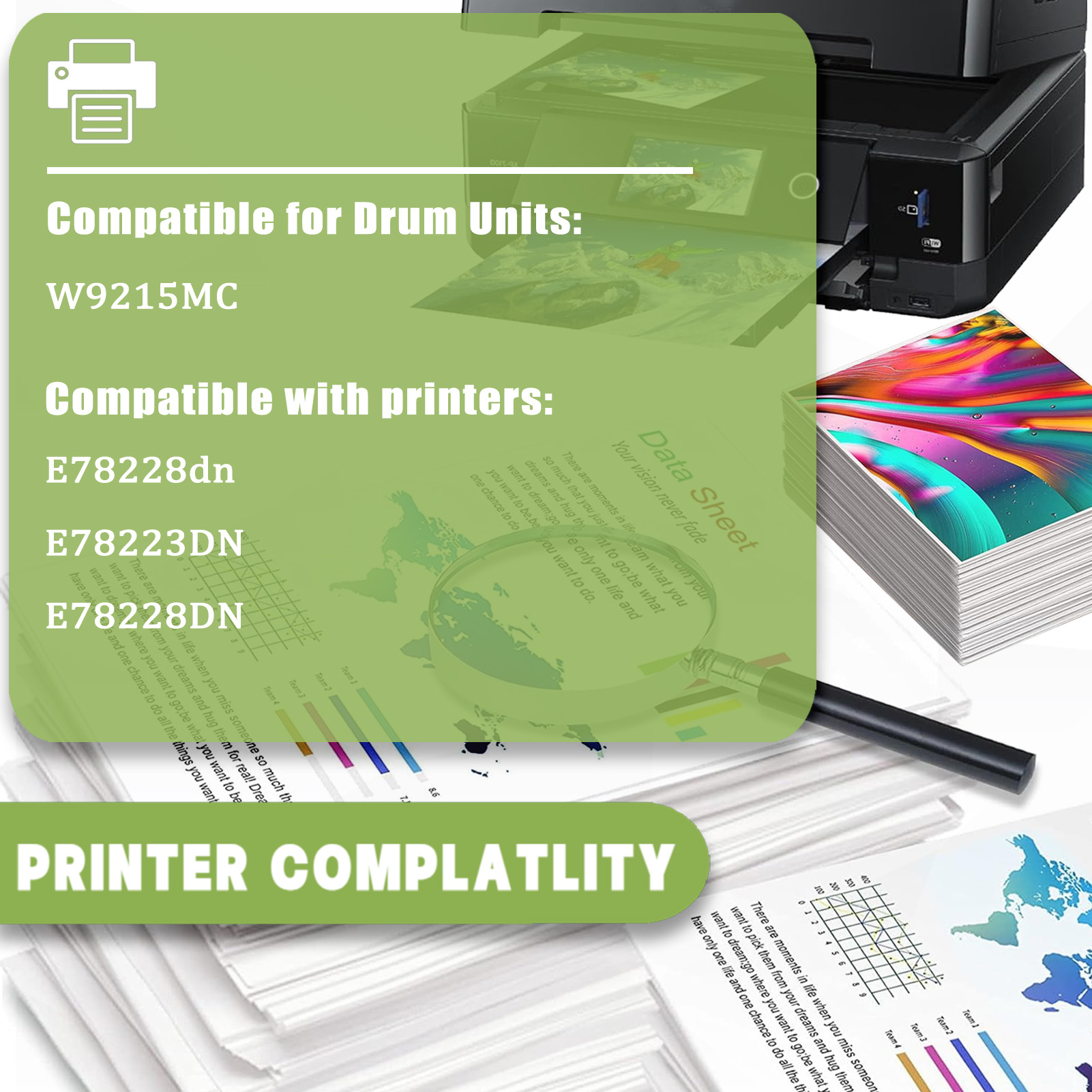 Unidad De Tambor W9215MC Compatibles Para HP W9215MC Unidad De Tambor Funciona Con Impresoras Para HP Color LaserJet Managed E78228dn E78223DN E78228DN