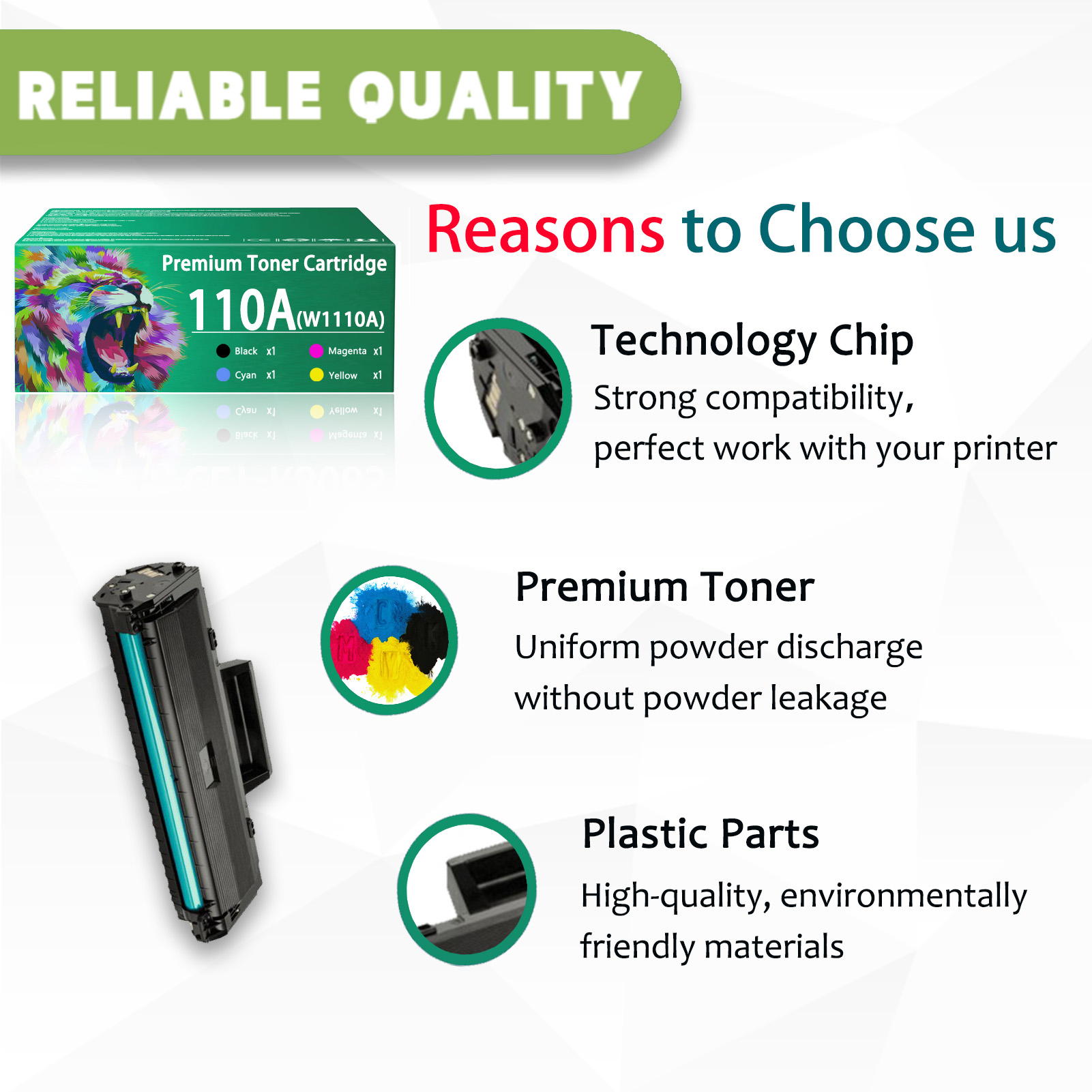 For HP 110A W1110A Toner Cartridges Work for HP Laser MFP 136w 136a 136nw Printers