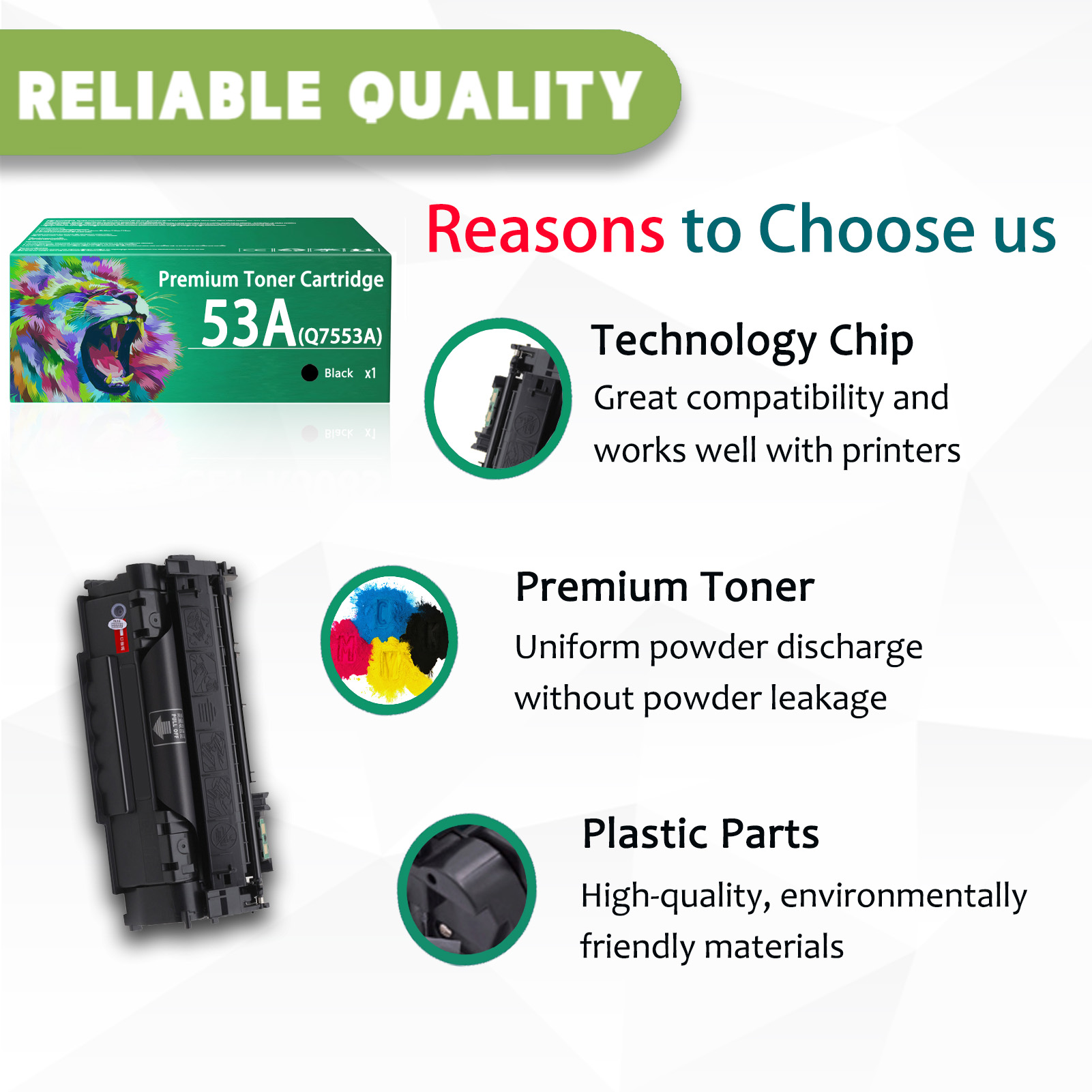 For HP 53A Q7553A Toner Cartridges Work For HP LaserJet P2015 P2015x P2015d P2015n P2015dn P2014 P2014n MFP M2727 M2727nfs M2727nf Printers