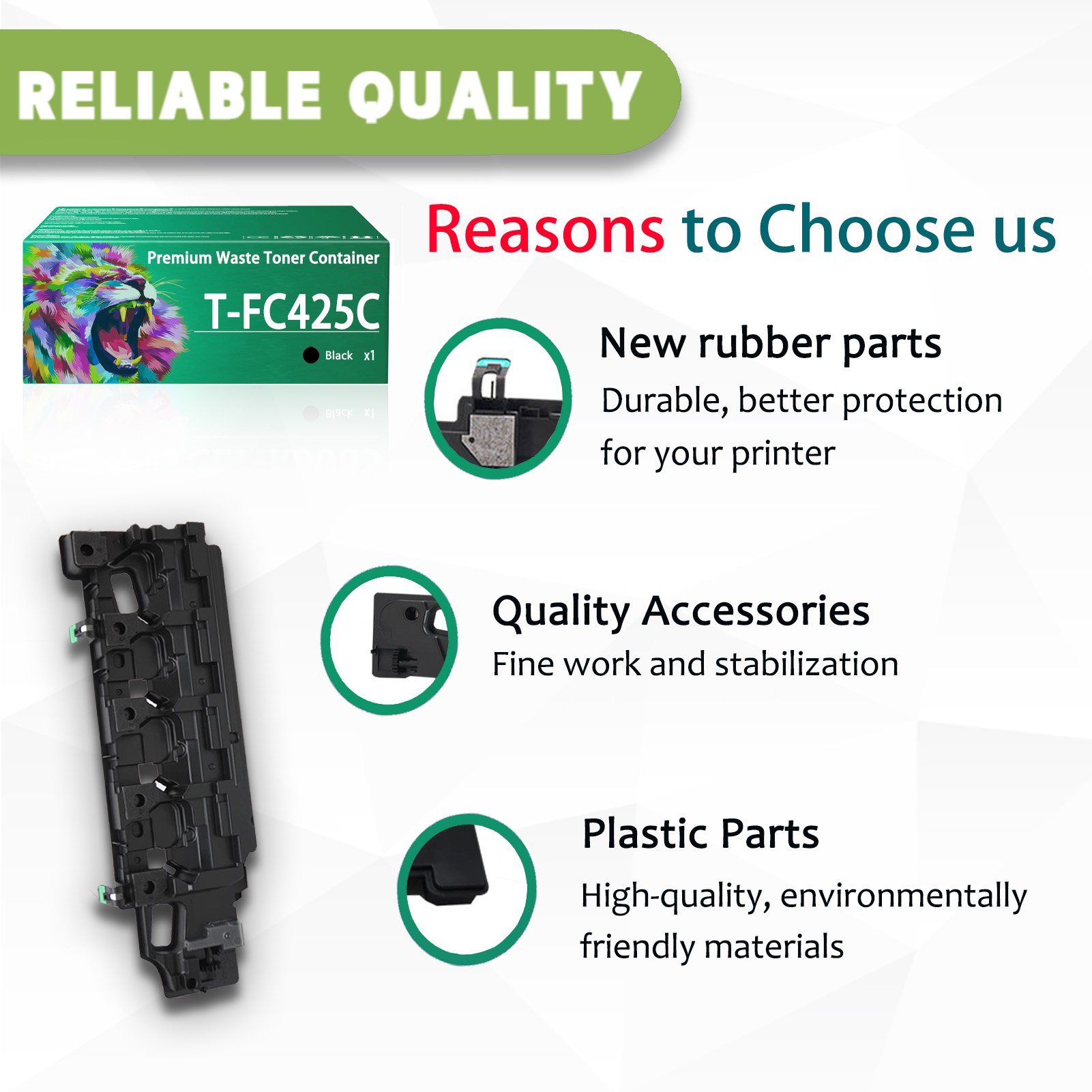 For Toshiba T-FC425C TFC425C Waste Toner Bottle Work for Toshiba E-Studio 3525AC 4525AC 5525AC 6525AC 3025AC 2525AC Printers