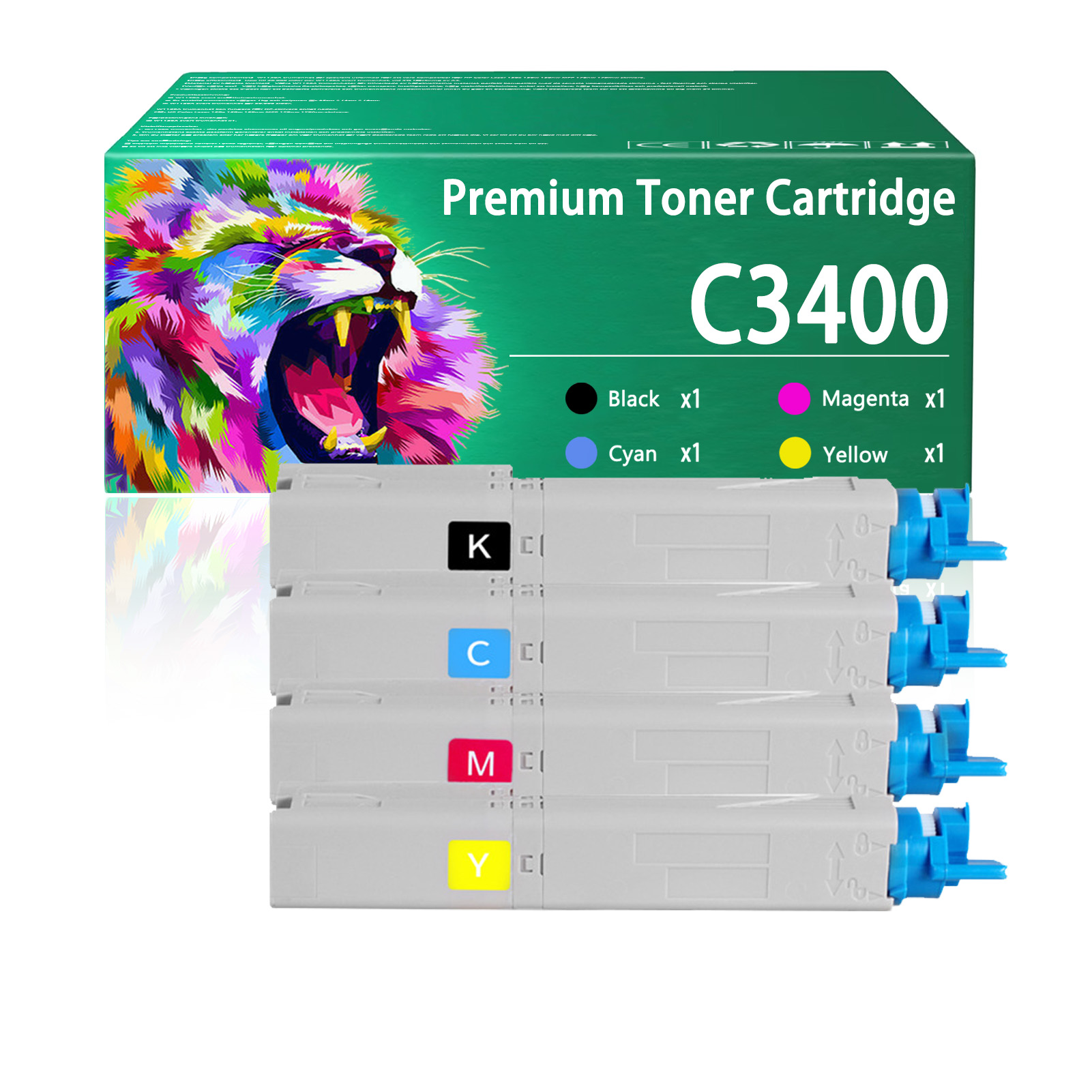 For OKI C3400 43459304 43459303 43459302 43459301 Toner Cartridge Work For OKI C3300 C3300n C3400 C3400n C3450n C3600 C3600n Printers