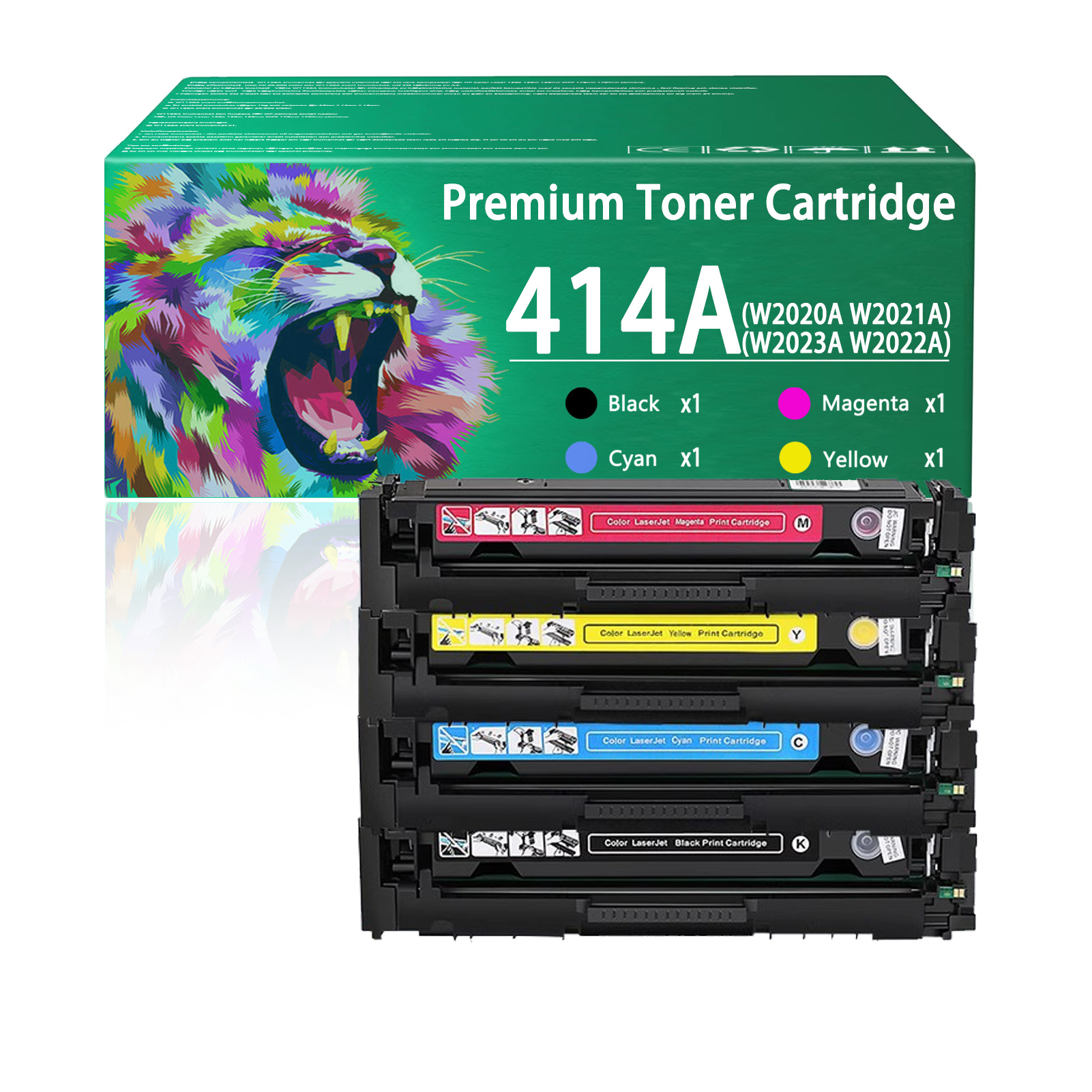 For HP 414A W2020A W2021A W2023A W2022A Toner Cartridge Work for HP Color LaserJet Pro MFP M479fdw M479fdn M454dw M454dn M454 M479 Printers