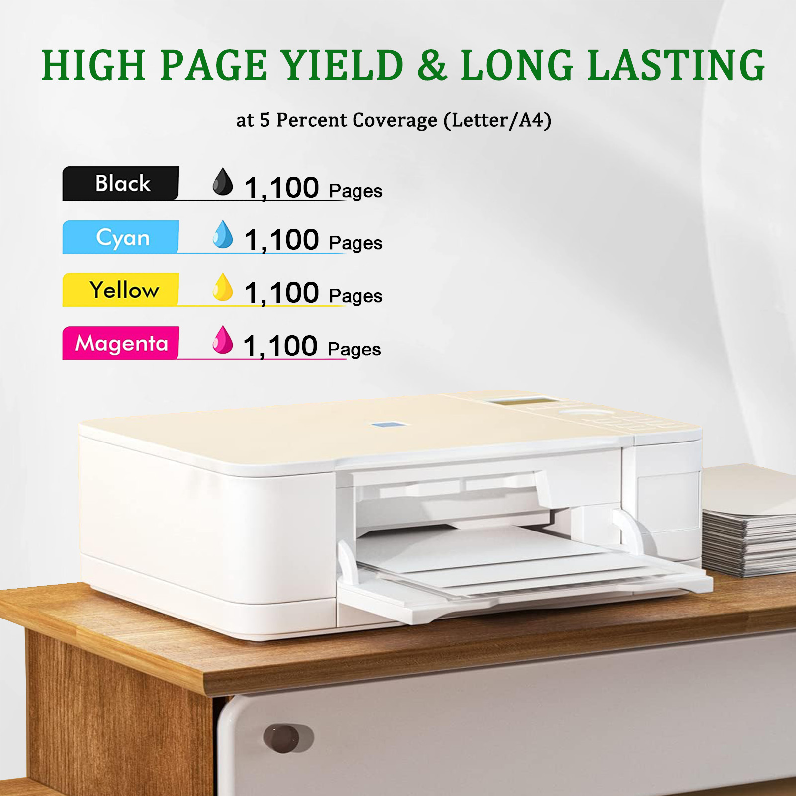 For HP 822XL Ink Cartridges Work for EPSON WorkForce Pro WF-3820 WF-3823 WF-4820 WF-4830 WF-4834 Printers