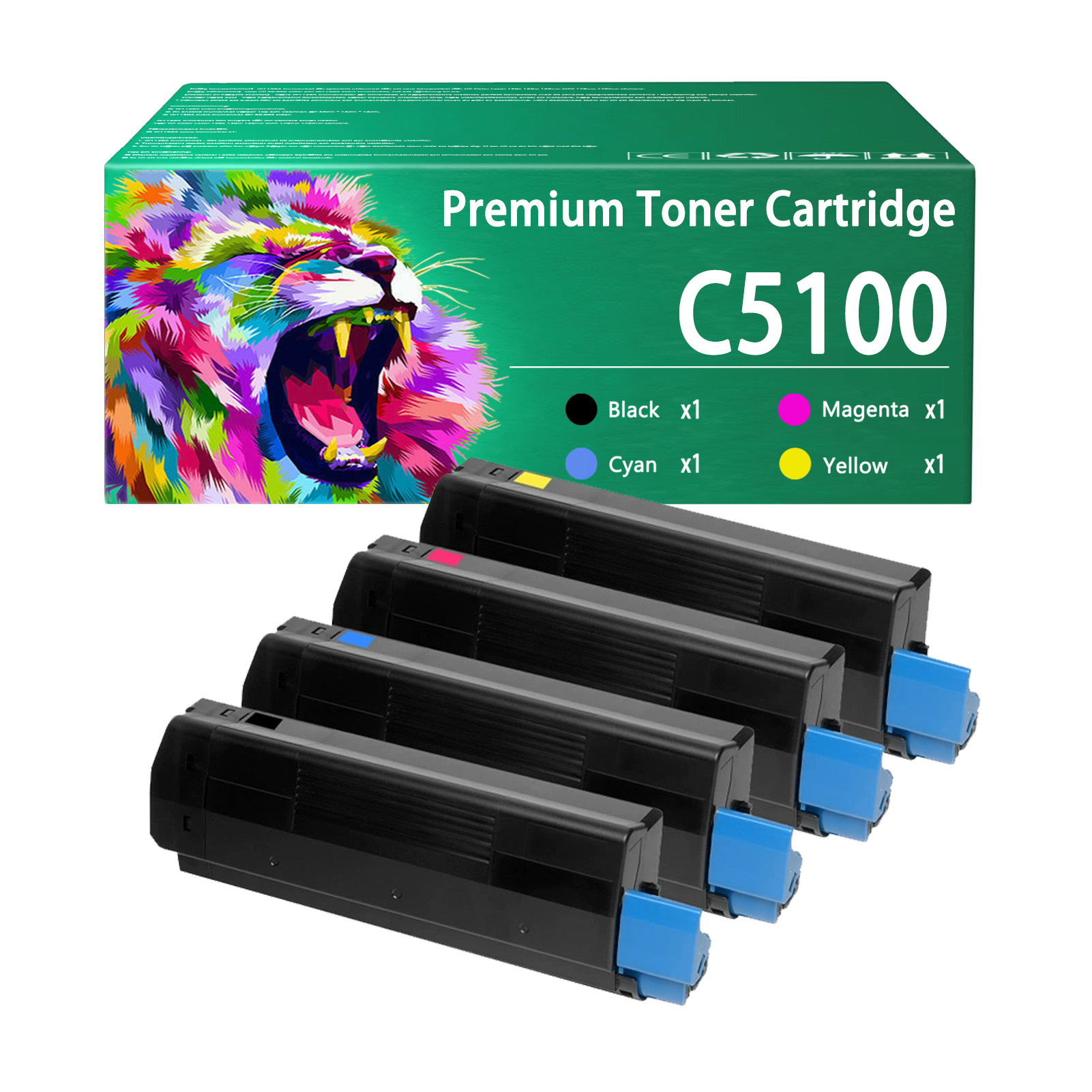 For OKI C5100 42127404 42127403 42127402 42127401 Toner Cartridge Work For OKl C5100 C5100N C5150N C5200 C5250 C5300 C5300N C5400 C5400DN C5400DTN C5400N C5400TN C5450 C5510MFP C5540 C5540MFP Printers