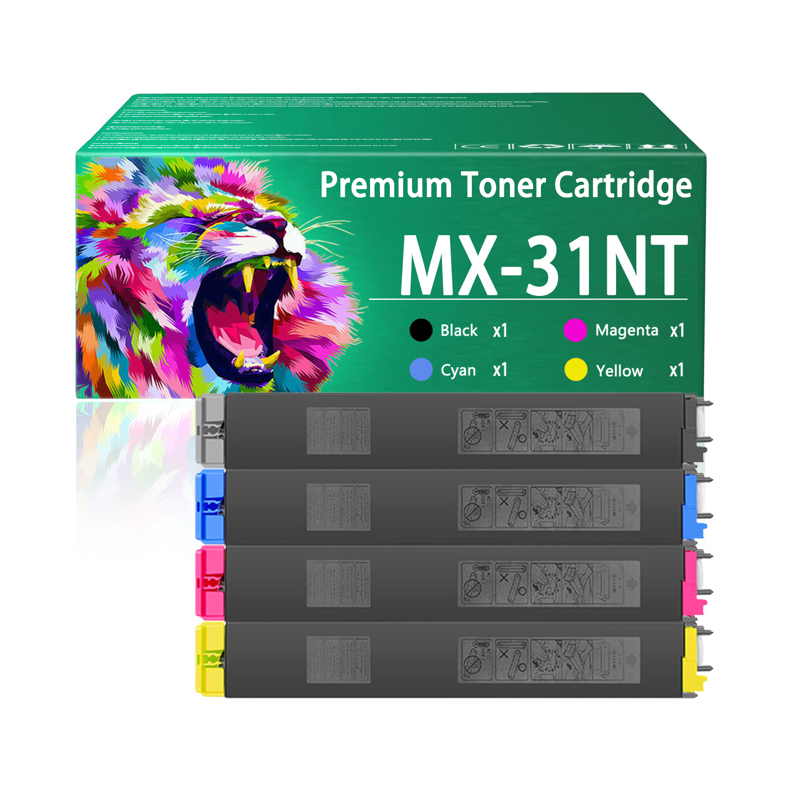 For Sharp MX-31NT MX-31NT-BA MX-31NT-CA MX-31NT-MA MX-31NT-YA Toner Cartridge Work For Sharp MX-2600N MX-3100N MX-4100N MX-4101N MX-5000N MX-5001N Printers