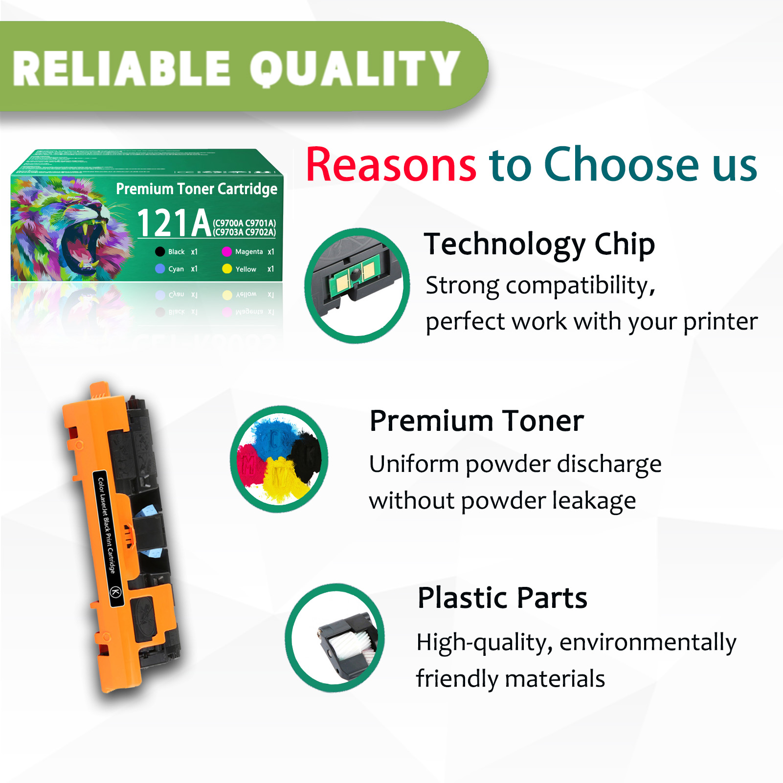 For HP 121A C9700A C9701A C9703A C9702A Toner Cartridge Work for HP Color Laserjet 1500 1500L 2500 2500L 2500n 2500tn Printers