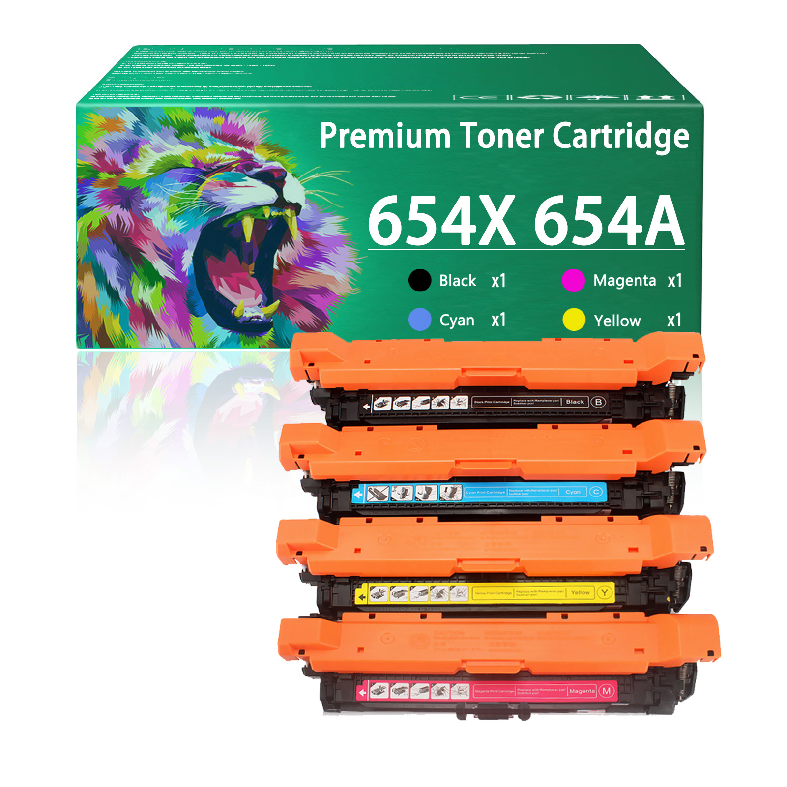 For HP 654X 654A CF330X CF331A CF332A CF333A Toner Cartridge Work for HP Color LaserJet Enterprise M651 M651n M651dn M651xh Printers