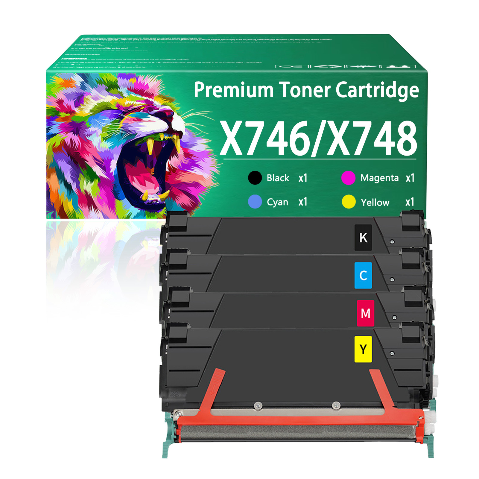 For Lexmark X746 X748 X746A1KG X746A1CG X746A1MG X746A1YG Toner Cartridge Work For Lexmark X746 X748 X746de X748de X748dte Printers