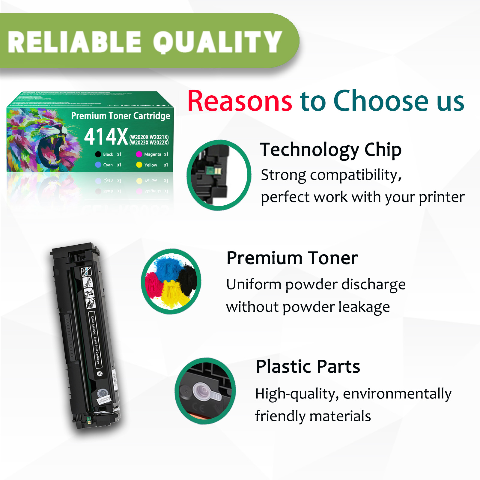 For HP 414X W2020X W2021X W2023X W2022X Toner Cartridge Work for HP Color LaserJet Pro MFP M479fdw M479fdn M454dw M454dn M454 M479 Printers