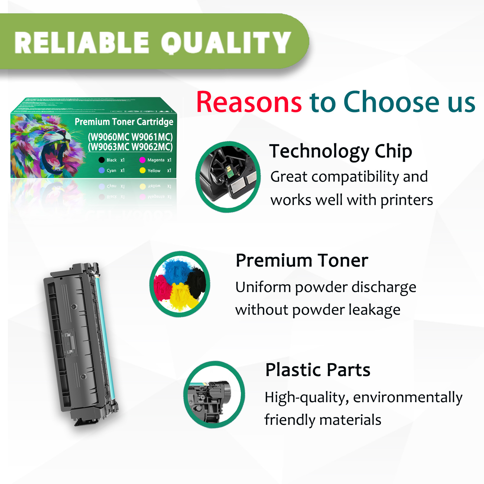 For HP W9060MC W9061MC W9063MC W9062MC Toner Cartridge Work for HP Color LaserJet Managed E55040dw E57540dn E57540cs Printers