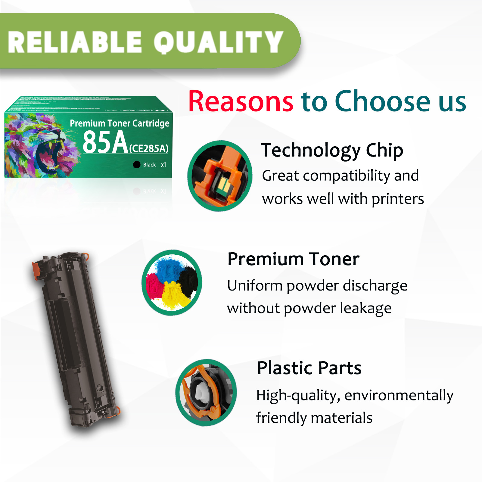 For HP 85A CE285A Toner Cartridges Work For HP LaserJet Pro P1102w P1109w MFP M1212nf M1217nfw Printers