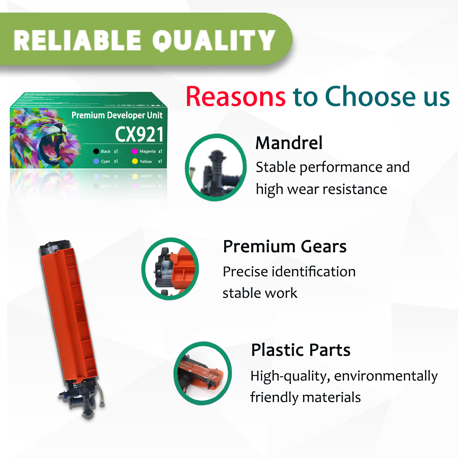 For Lexmark 41X1598 41X1595 41X1596 41X1597 Developer Unit Work for Lexmark CS921 CS923 CX920 CX921 CX922 CX923 CX924 Printers