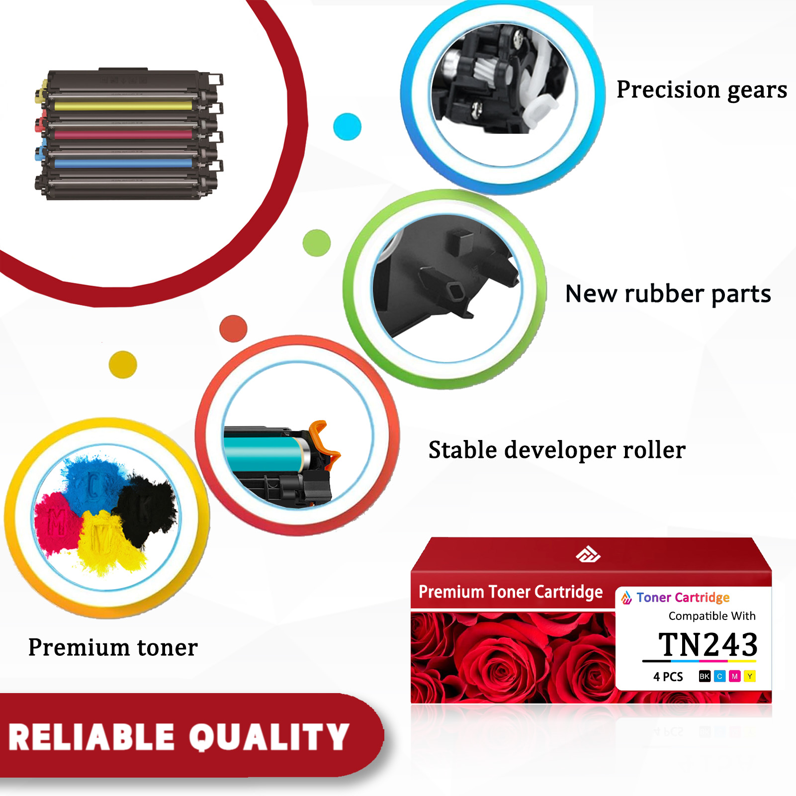 For TN253 Toner Cartridge Work For Brother HL-3140CW HL-3150CDN HL-3170CDW L-3180CDW MFC-9330CDW MFC-9130CW MFC-9340CDW DCP-9020CDN Printers