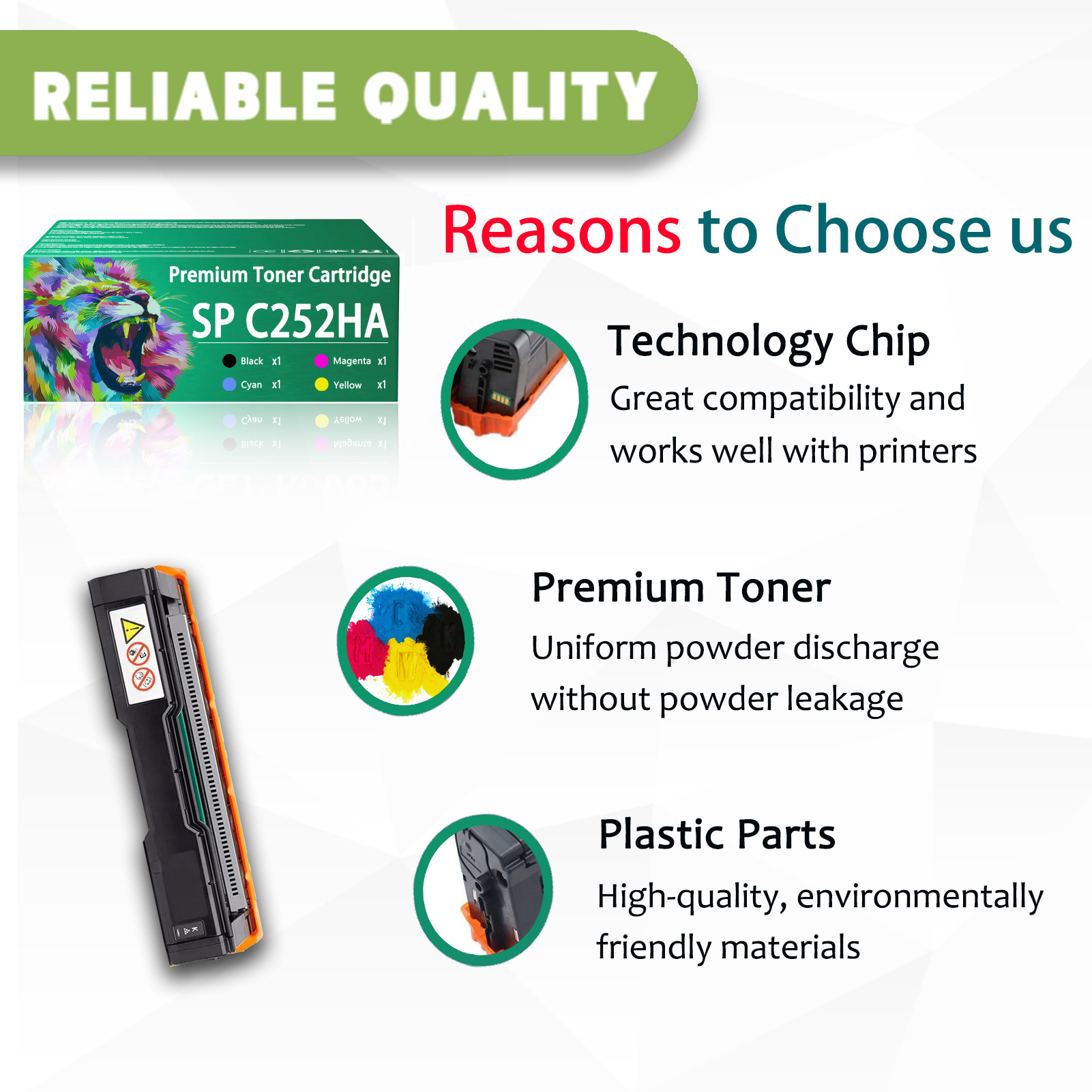 For SP C252HA 407653 407654 407655 407656 Toner Cartridge Work For Ricoh SP C252DN C252SF C262DNw C262SFNw Printers