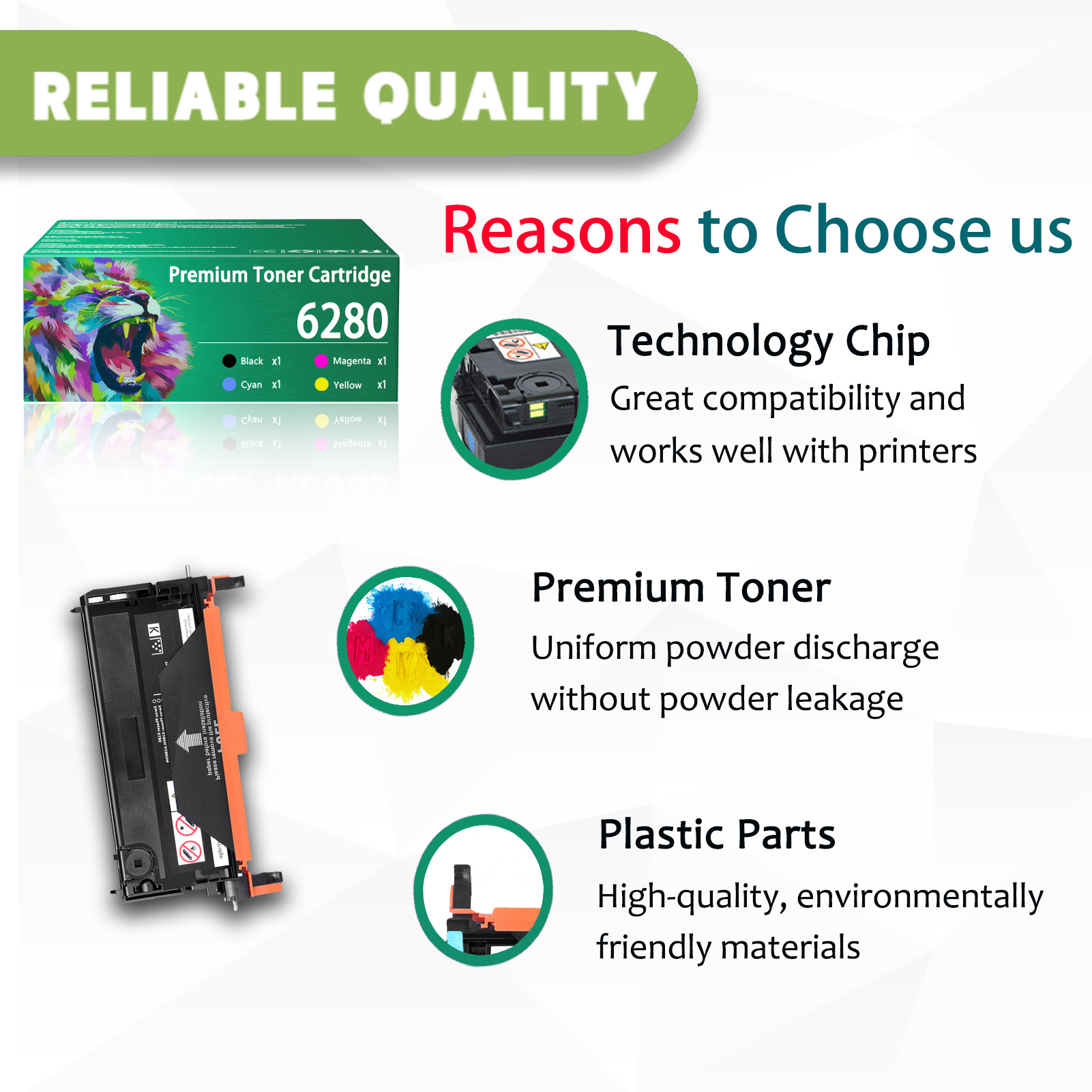 For Xerox 6280 106R01395 106R01392 106R01393 106R01394 Toner Cartridge Work For Xerox Phaser 6280 6280N 6280DN Printers