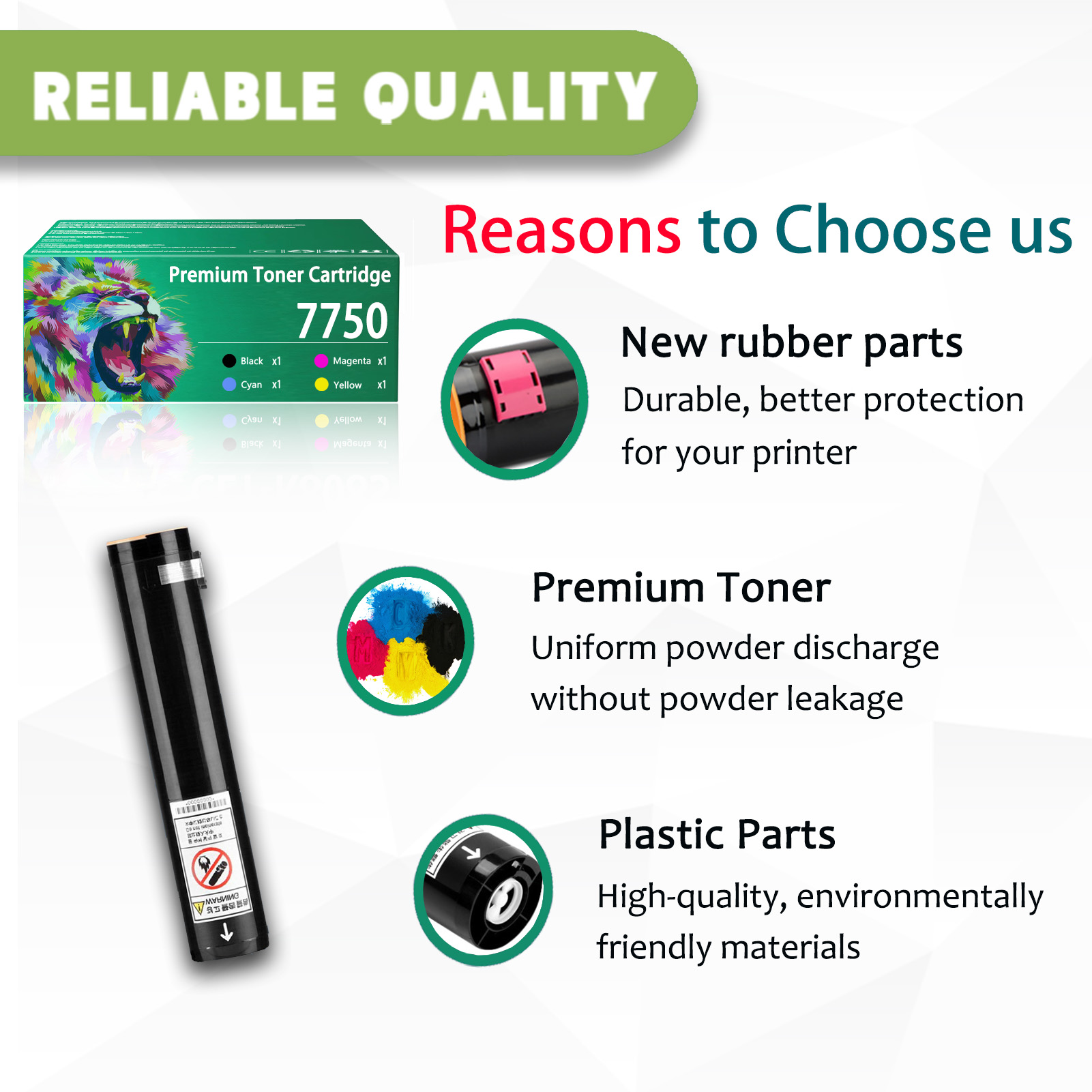 For Xerox 7750 106R00652 106R00653 106R00654 106R00655 Toner Cartridge Work For Xerox Phaser 7750B 7750DN 7750DX 7750DXF 7750GX EX7750 EX7750DXF EX7750GX Printers