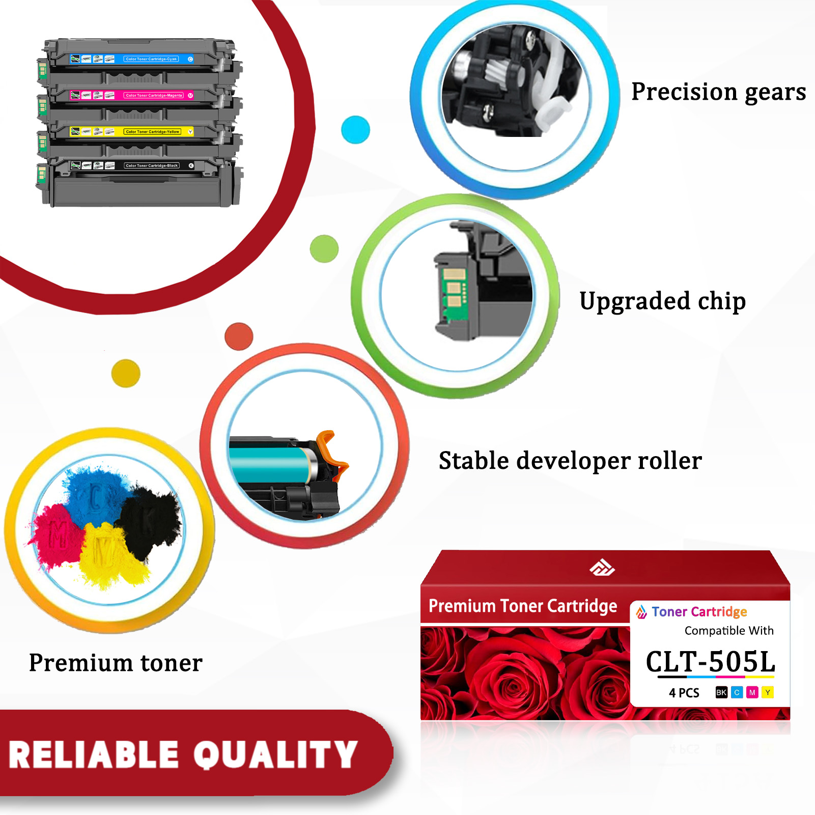For Samsung CLT-505L CLT-K505L CLT-C505L CLT-M505L CLT-Y505L Toner Cartridge Work For Samsung Proxpress SL-C2620DW SL-C2670FW SL-C2680FX Printers