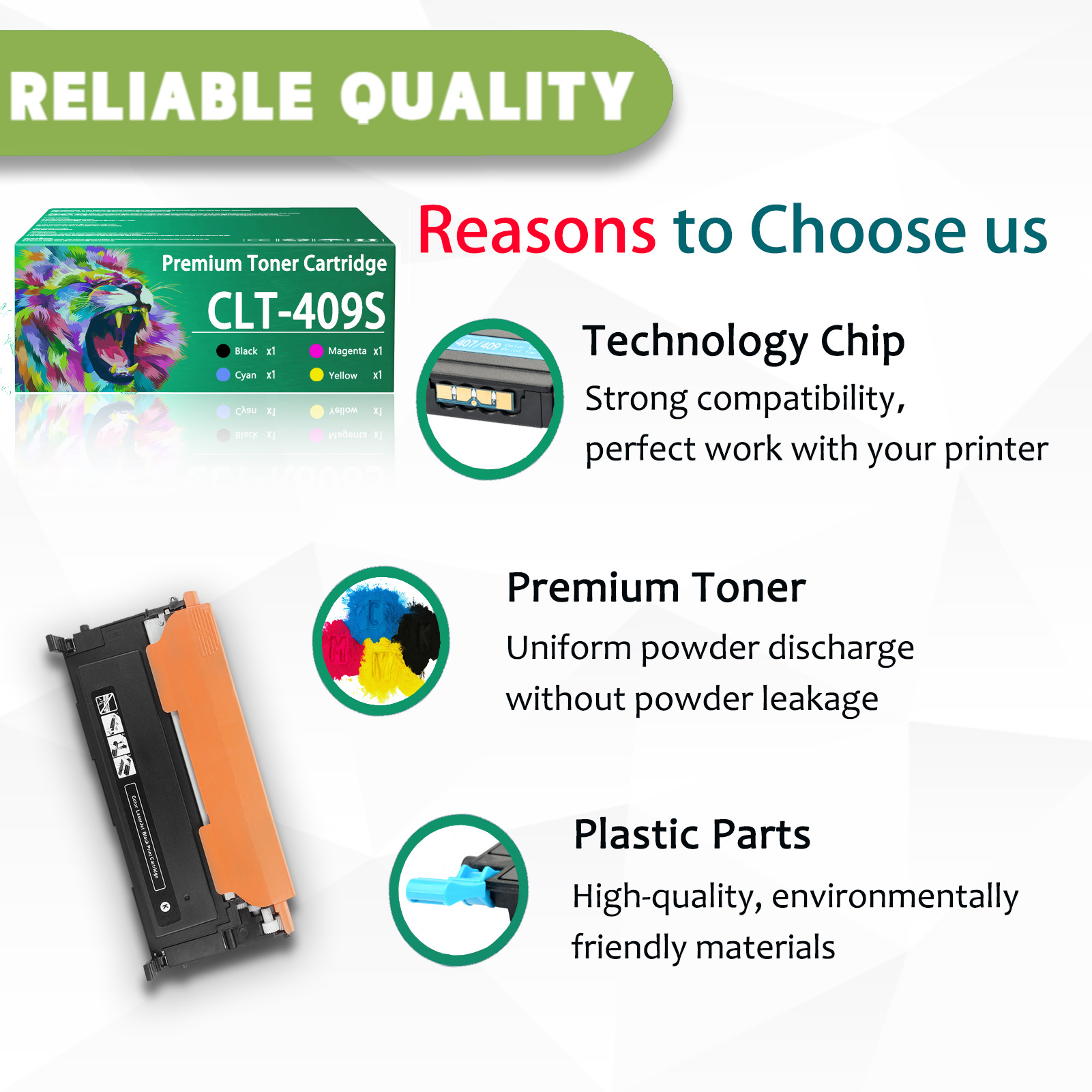 For Samsung CLT-409S CLT-K409S CLT-C409S CLT-M409S CLT-Y409S Toner Cartridge Work For Samsung CLP-310 CLP-310N CLP-315 CLP-315W CLX-3170FN CLX-3175N CLX-3175FN CLX-3175FW Printers