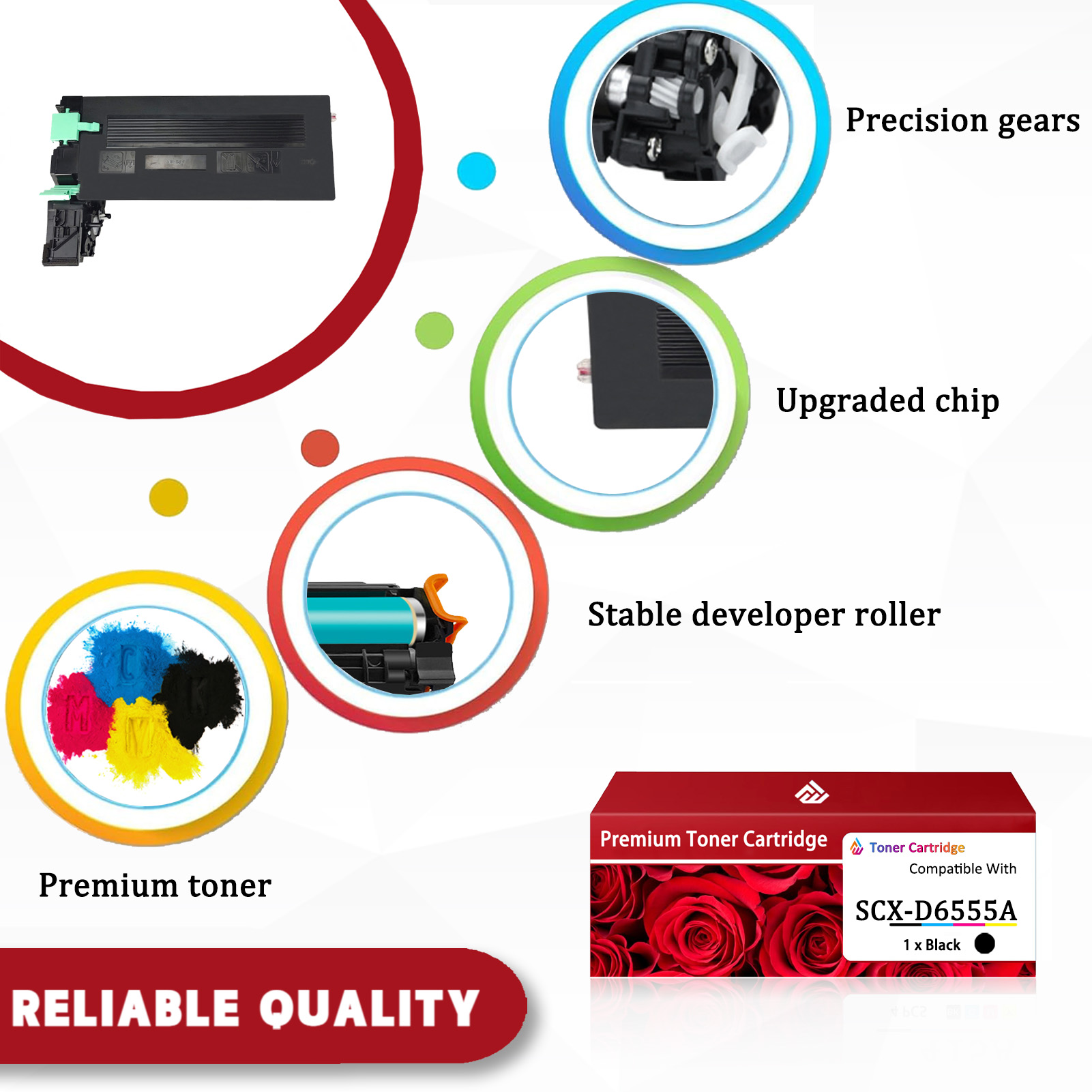 For Samsung SCX-D6555A Toner Cartridges Work For Samsung SCX-6545N SCX-6555N SCX-6555NG SCX-6555NX Printers