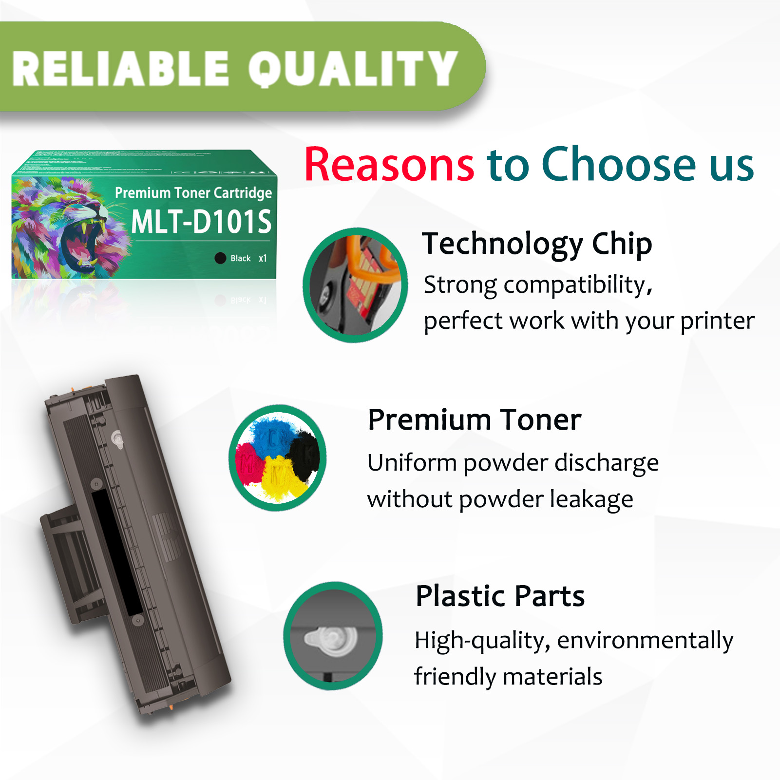 For Samsung MLT-D101S Toner Cartridges Work For Samsung ML-2160 ML-2161 ML-2162 ML-2163 ML-2165 ML-2165W ML-2166W ML-2168 SCX-3400 SCX-3401 SCX-3401FH Printers