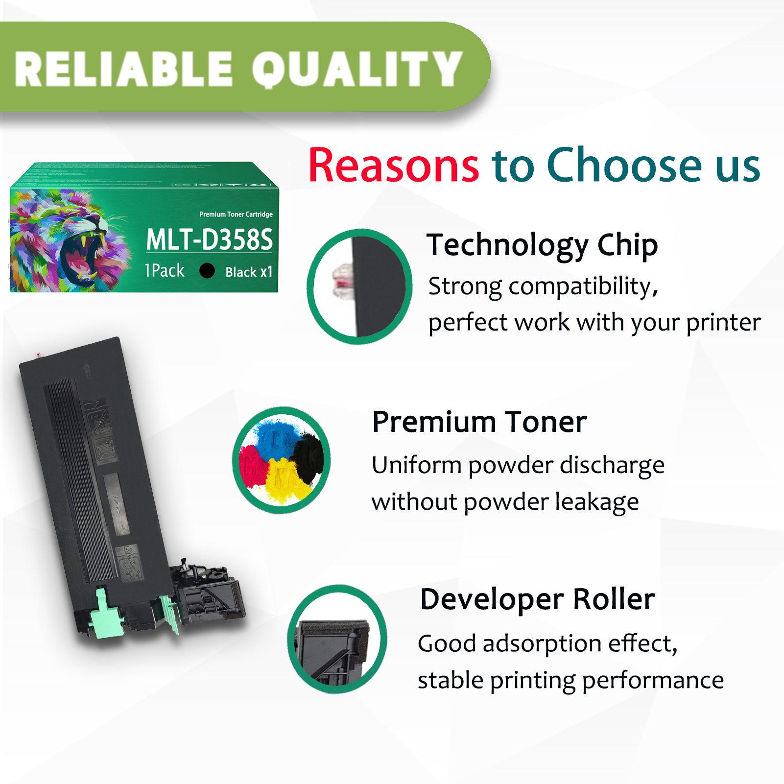 For Samsung MLT-D358S Toner Cartridges Work For Samsung MultiXpress SL-M4370LX SL-M4370FX SL-M5370LX SL-M5370FX Printers