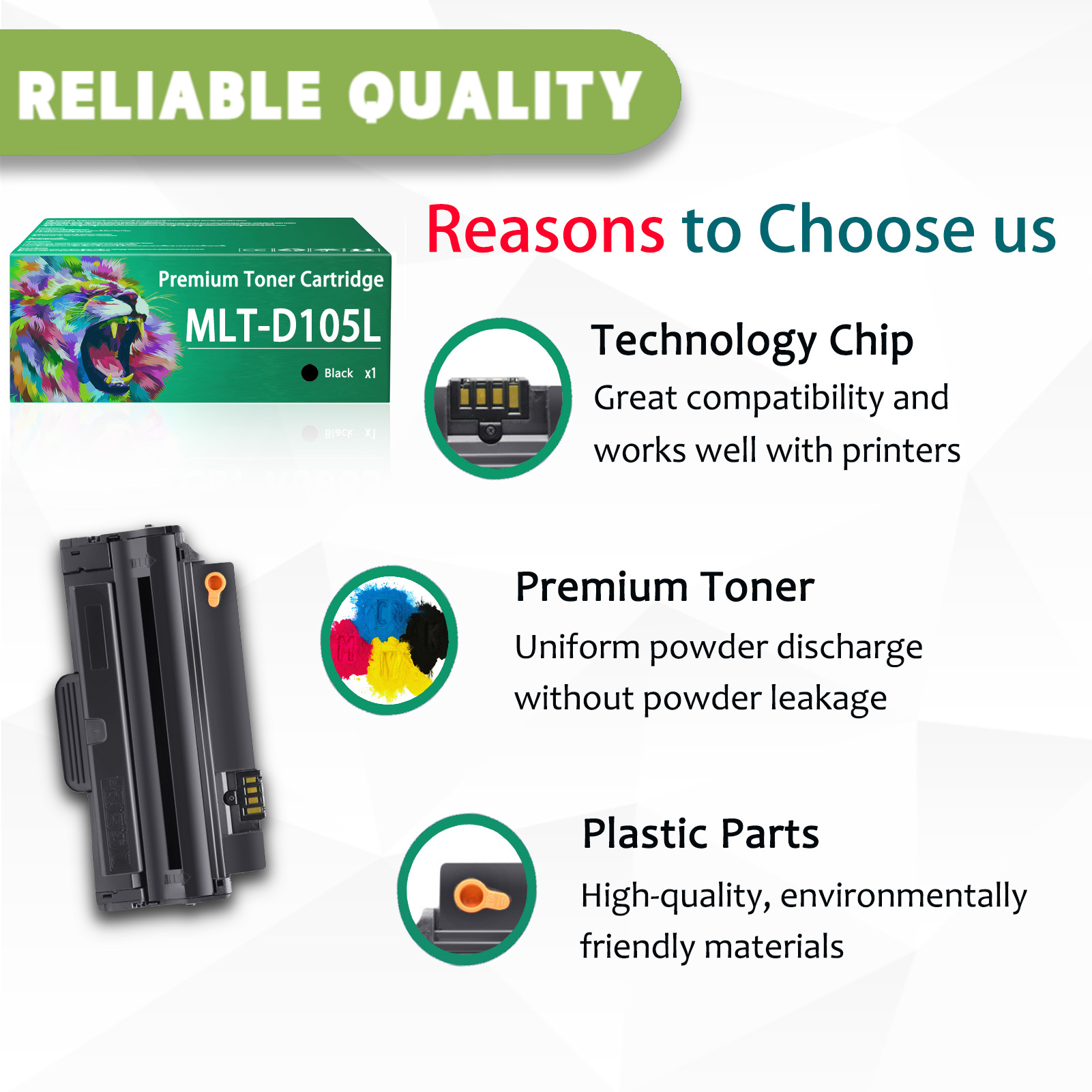 For Samsung MLT-D105S Toner Cartridges Work For Samsung ML-2525 ML-2525W ML-2545 ML-2540 ML-2580N ML-1910 ML-1915 SCX-4600 SCX-4623 SCX-4623FN SCX-4623F SCX-4623FW SF-650 SF-650P Printers