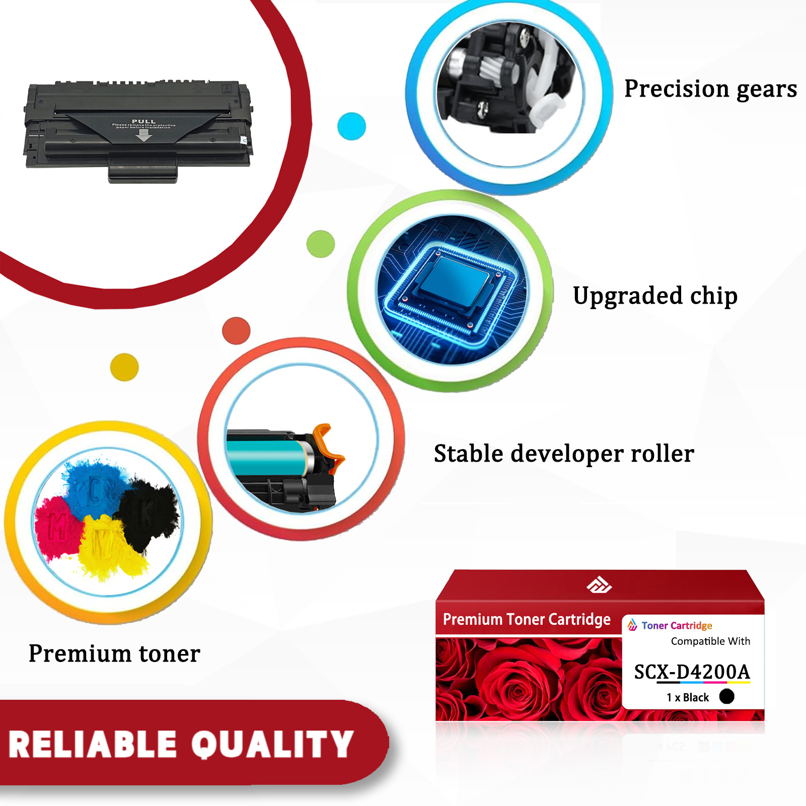 For Samsung SCX-D4200A Toner Cartridges Work For Samsung SCX-4200 Printers