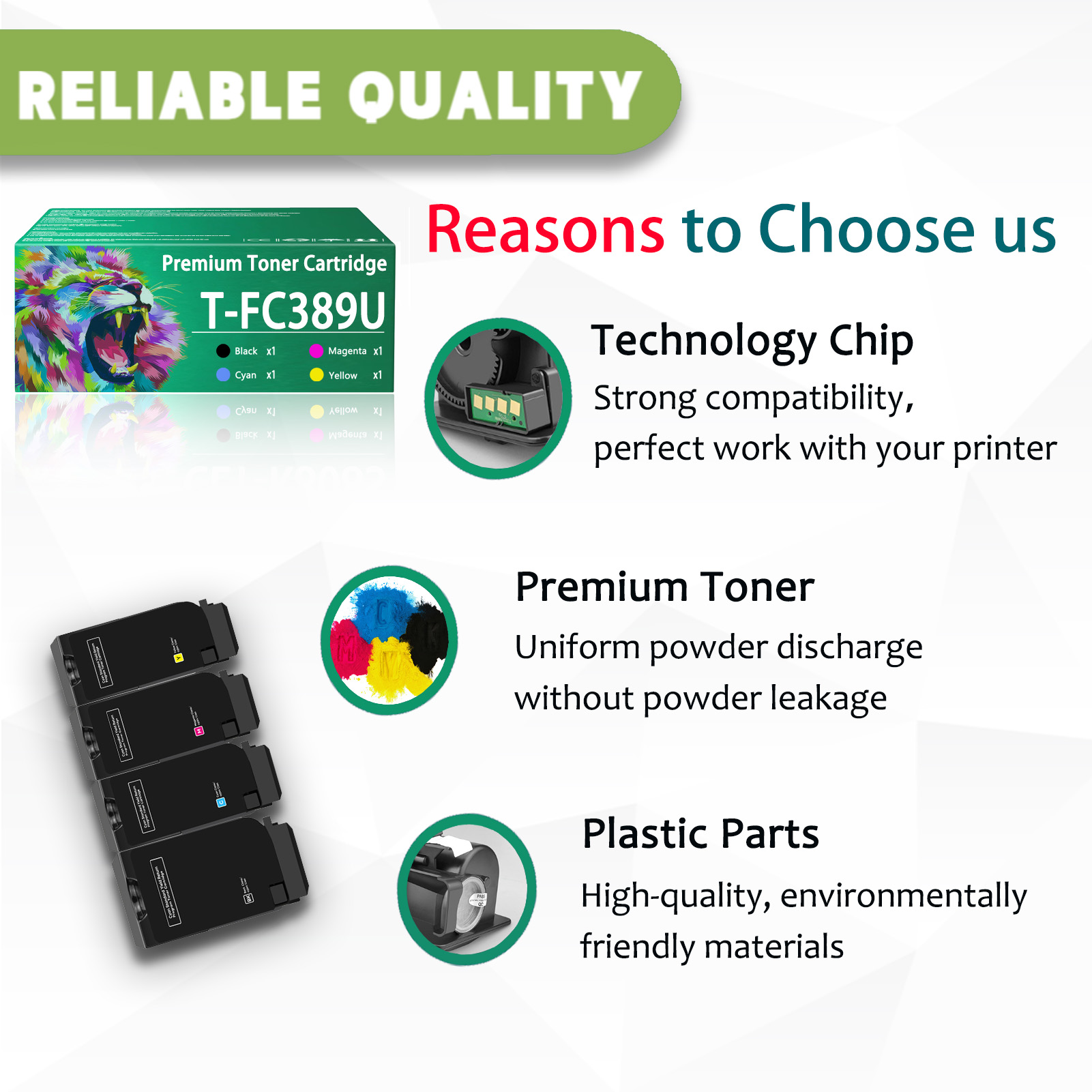 For Toshiba T-FC389U FC389UKR T-FC389UCR T-FC389UMR T-FC389UYR Toner Cartridge Work For Toshiba E-Studio 389CS 479CS Printers