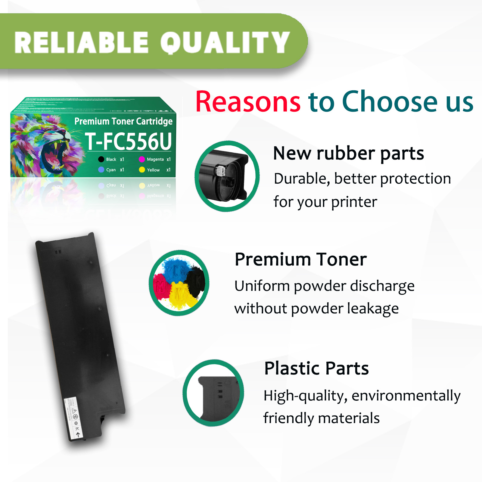 For Toshiba T-FC556U T-FC556-K T-FC556-C T-FC556U-M T-FC556U-Y Toner Cartridge Work For Toshiba E-Studio 5506AC 6506AC 7506AC 5506ACT 6506ACT 7506ACT Printers