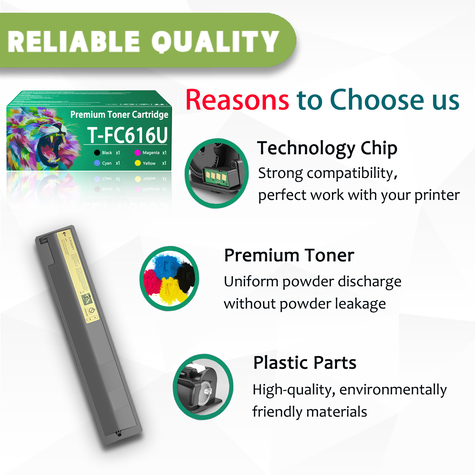 For Toshiba T-FC616U T-FC616-K T-FC616-C T-FC616U-M T-FC616U-Y Toner Cartridge Work For Toshiba 5516AC 5516ACT 6516AC 6516ACT 7516AC 7516ACT Printers