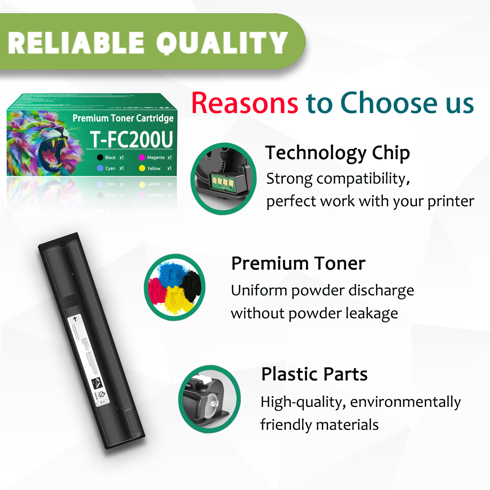 For Toshiba T-FC200U T-FC200U-K T-FC200U-C T-FC200U-M T-FC200U-Y Toner Cartridge Work For Toshiba E-Studio 2000AC 2500AC Printers