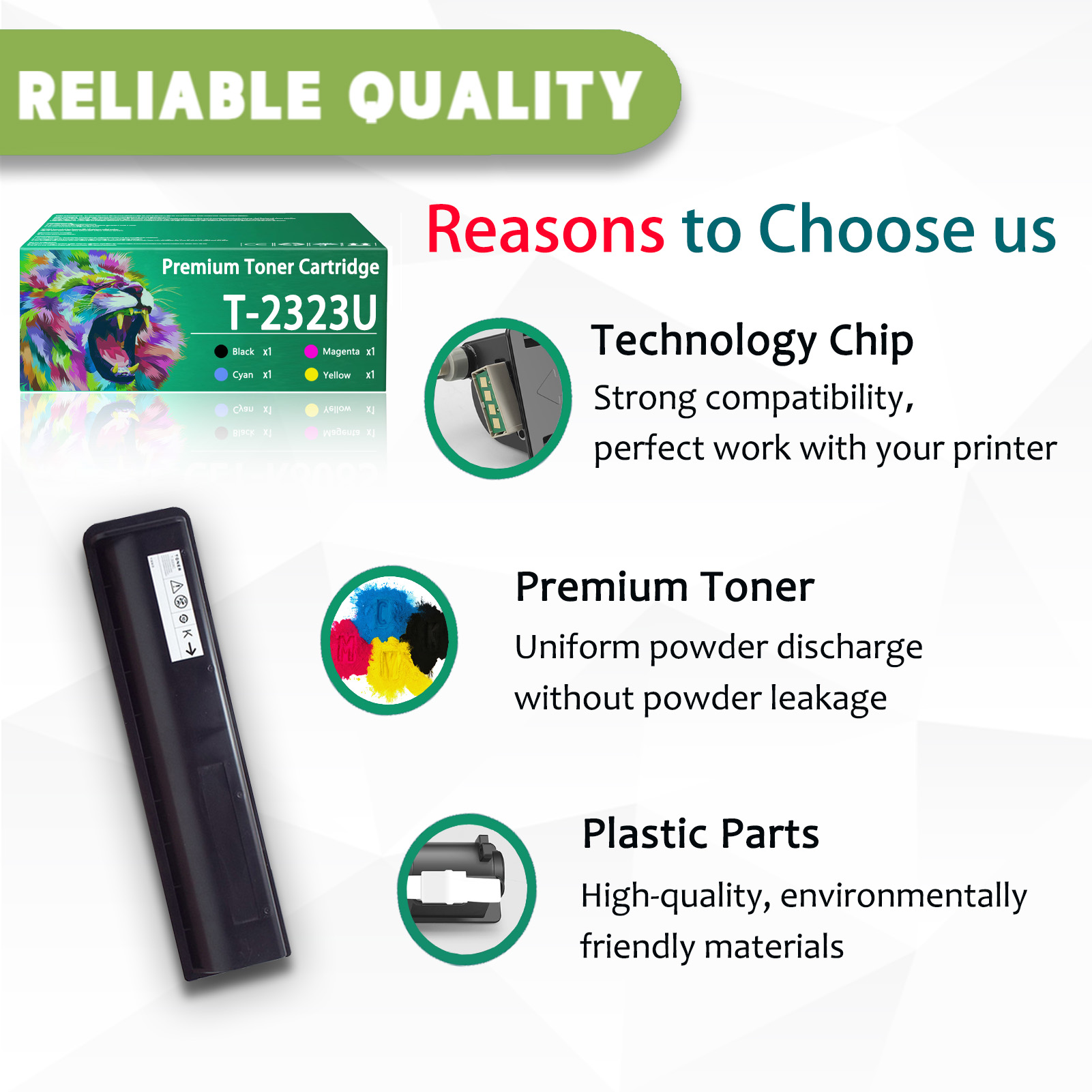 For Toshiba T-2323U Toner Cartridges Work Toshiba E-Studio 2822AM 2523A 2523AD 2323AM 2823MA 2829A Printers