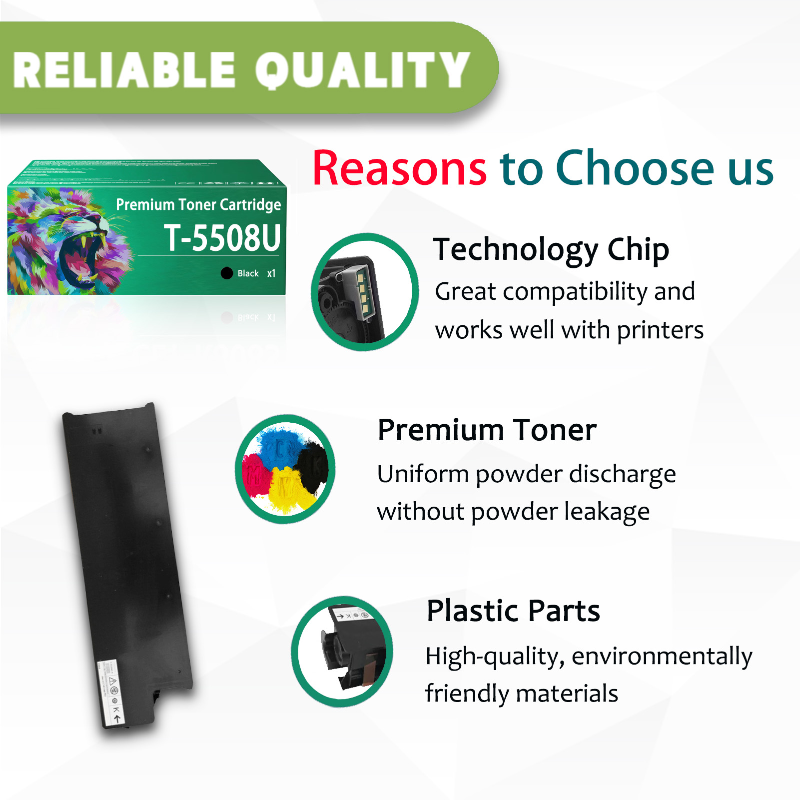 For Toshiba T-5508U Toner Cartridges Work Toshiba E-STUDIO 5508A 6508A 6508AG 7508A 8508A 8508AG Printers