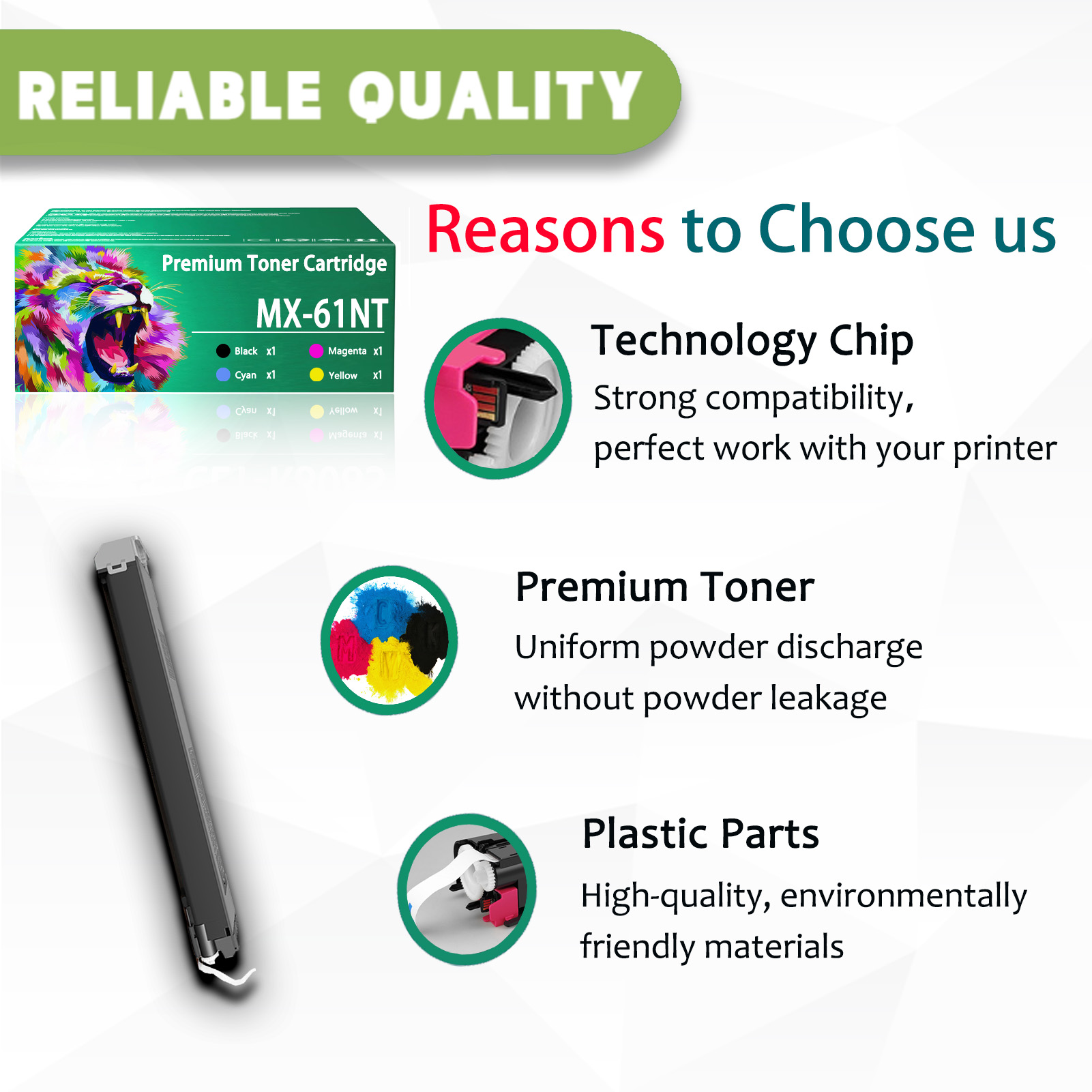 For Sharp MX-61NT MX-61NT-BA MX-61NT-CA MX-61NT-MA MX-61NT-YA Toner Cartridge Work For Sharp MX-2651 MX-3051 MX-3071 MX-3551 MX-3571 MX-4051 MX-4071 Printers