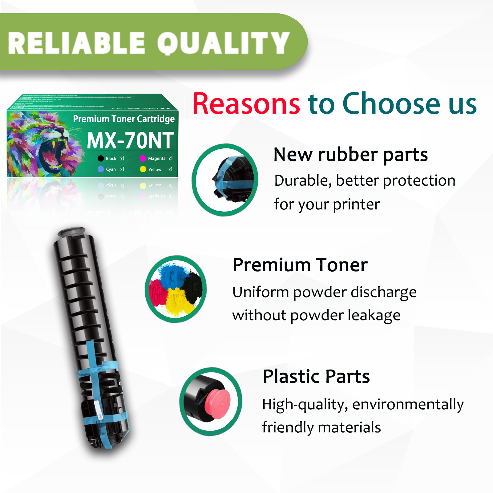 For Sharp MX-70NT MX-70NTBA MX-70NTCA MX-70NTMA MX-70NTYA Toner Cartridge Work For Sharp MX-5500N MX-6200N MX-7000N MX-5501N MX-6201N MX-7001N Printers