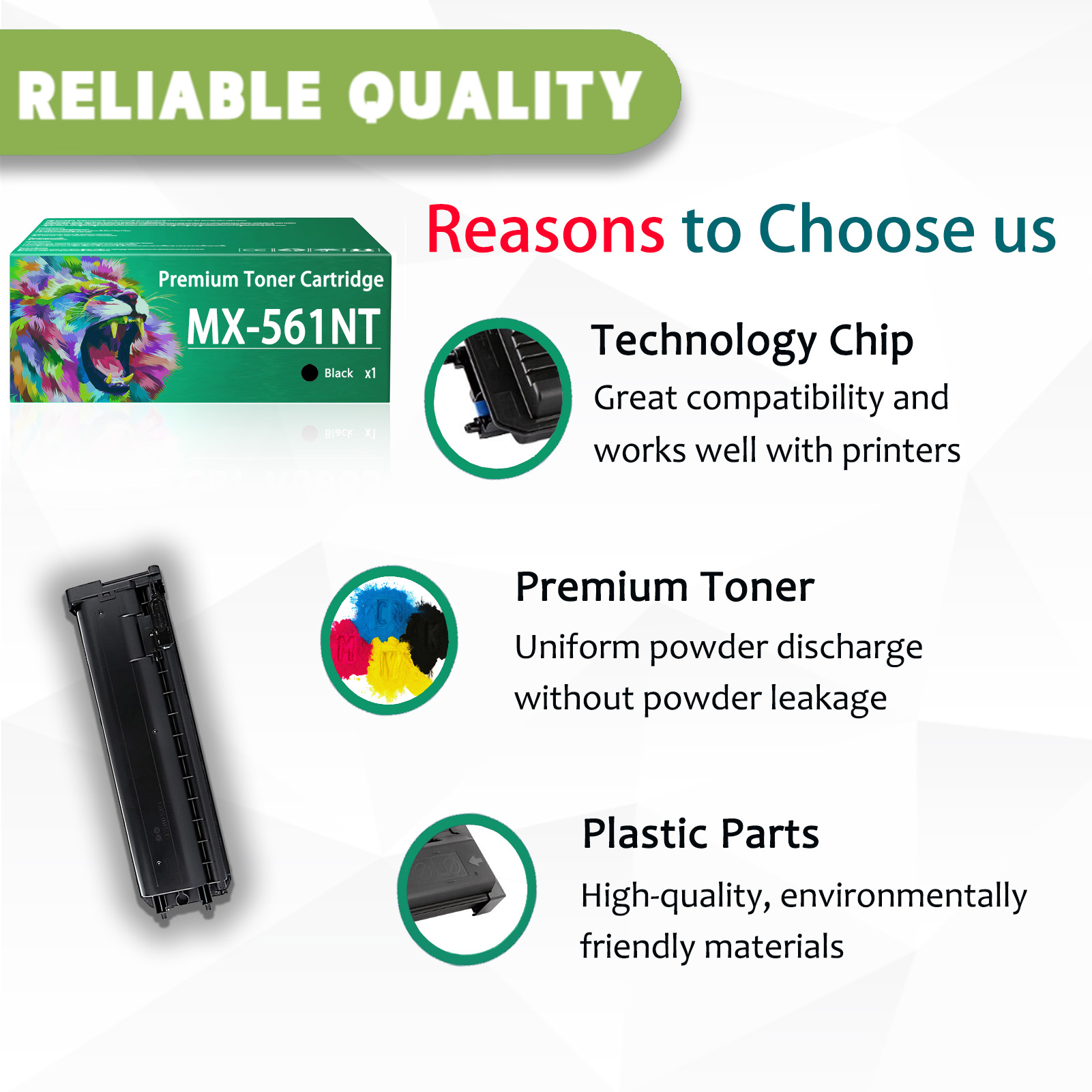 For Sharp MX-561NT Toner Cartridges Work Sharp MX-M2630 MX-M3050 MX-M3070 MX-M3550 MX-M3570 MX-M4050 MX-M5050 MX-6050 MX-M6070 Printers