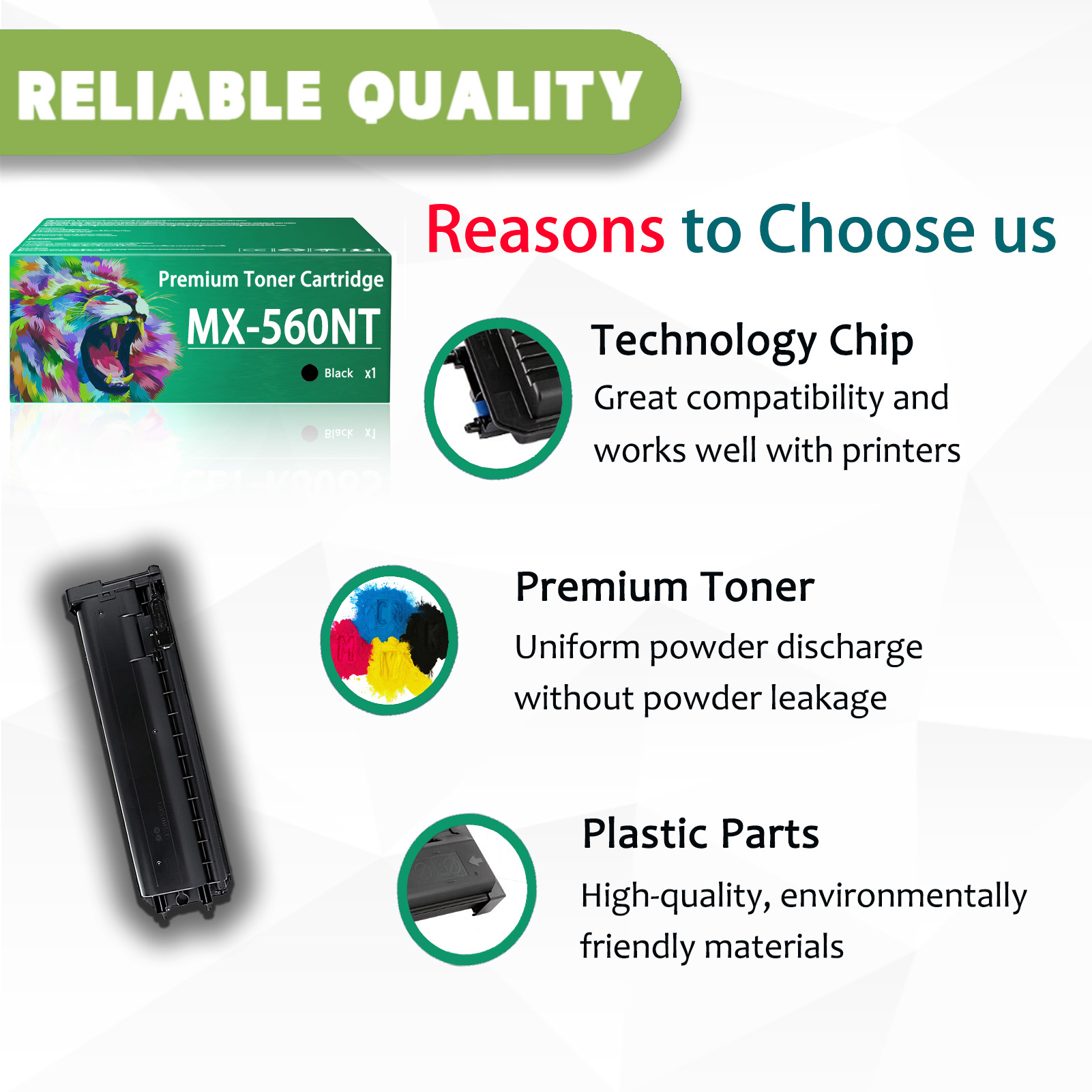 For Sharp MX-560NT Toner Cartridges Work Sharp MX-M364N MX-M365N MX-M464N MX-M465N MX-M564N MX-M565N Printers