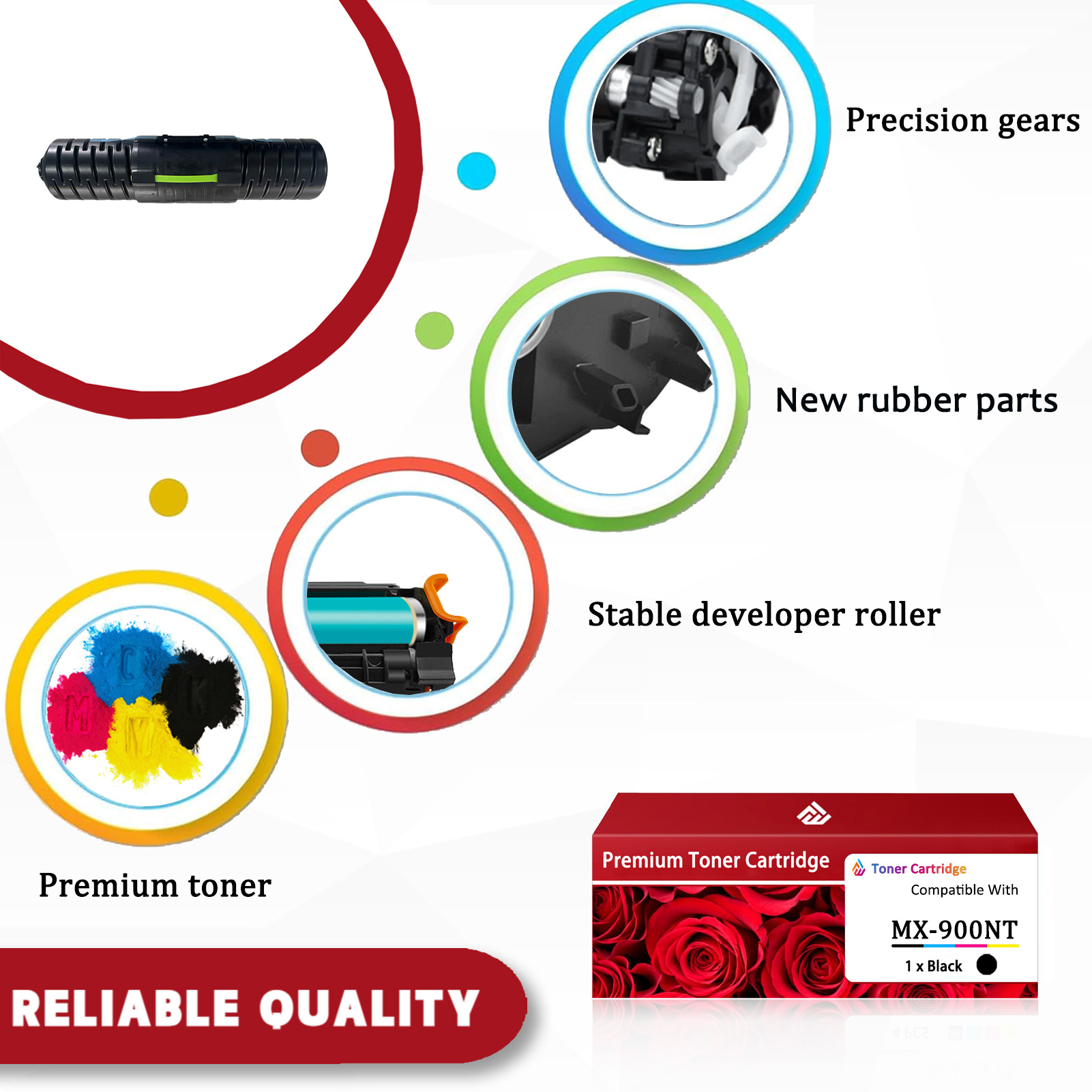 For Sharp MX-900NT Toner Cartridges Work Sharp MX-M1204 MX-M654N MX-M754N MX-M6570 MX-M7570 MX-M1054 MX-M1055 MX-M1056 MX-M1205 MX-M1206 MX-M904 MX-M905Fax Printers