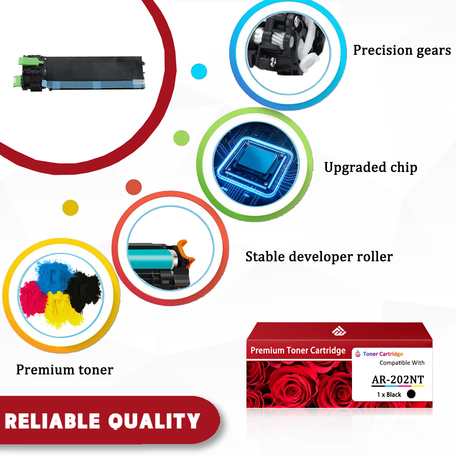 For Sharp AR-202NT Toner Cartridges Work Sharp AR-162 AR-163 AR-164 AR-201 AR-207 AR-M160 AR-M162 AR-M205 Printers