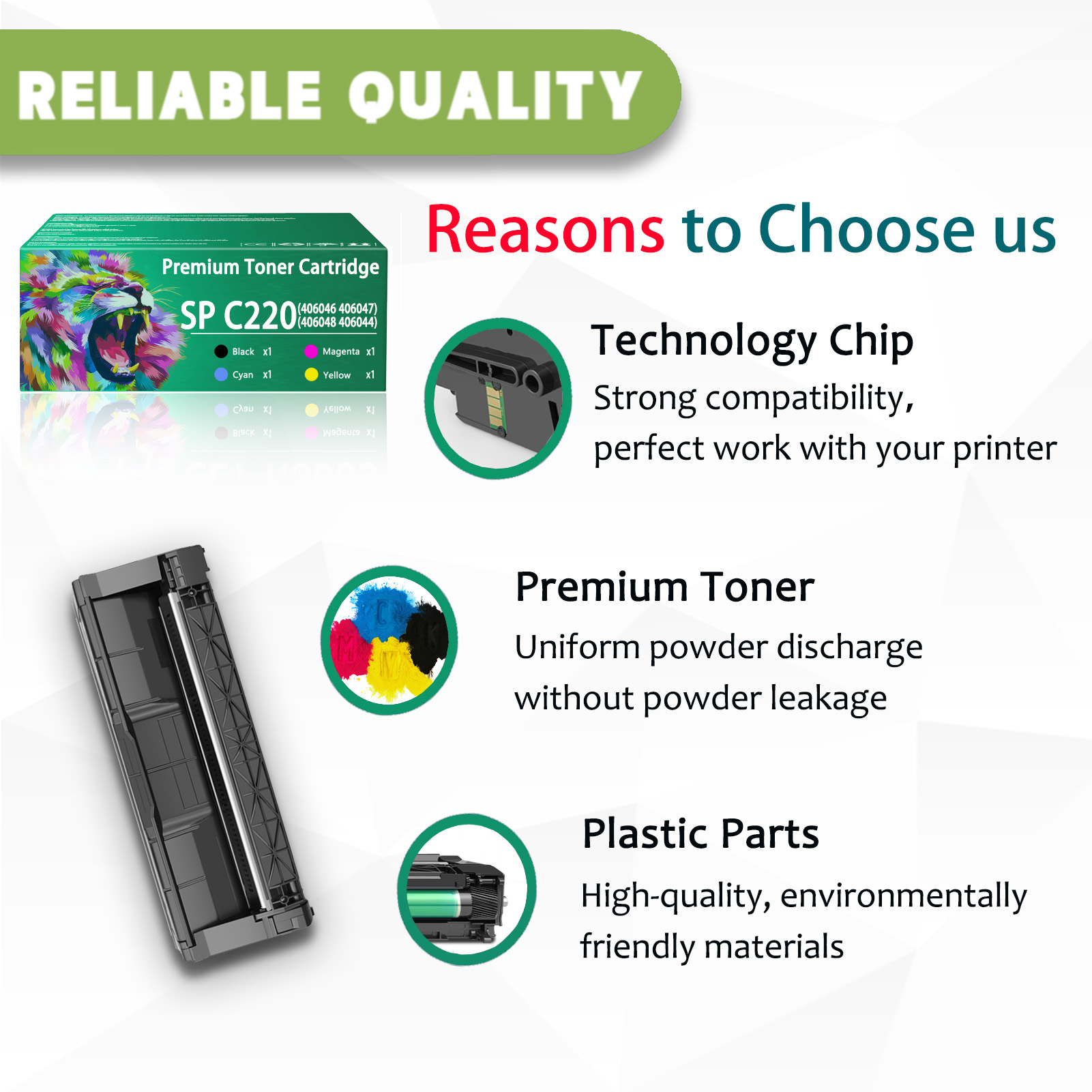 For Ricoh SP C220A 406046 406047 406048 406044 Toner Cartridge Work For Ricoh SP C220S C220N C221N C220DN C221SF C222DN C222SF C240SF C240DN Printers