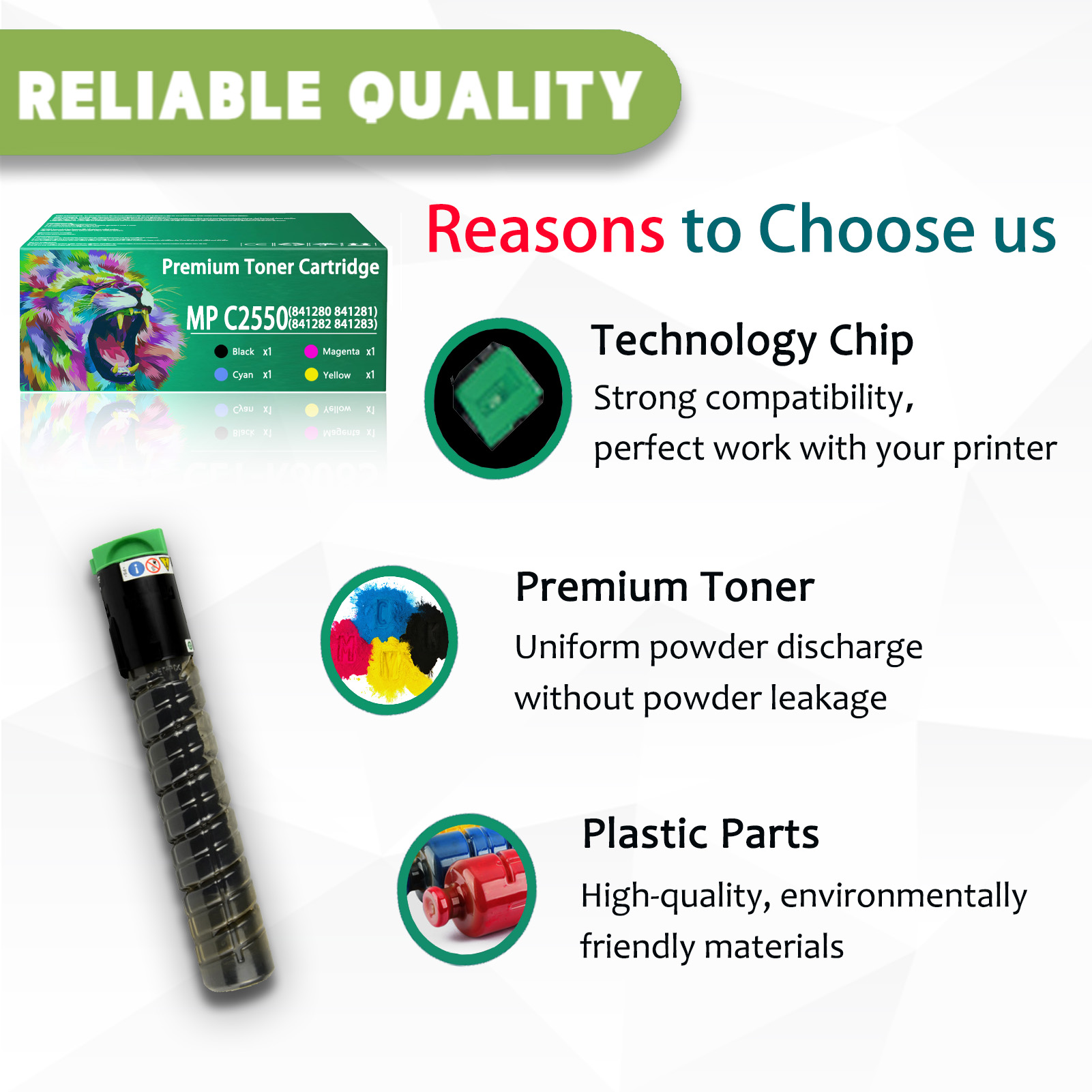 For Ricoh MP C2550 841280 841281 841282 841283 Toner Cartridge Work For Ricoh MP C2030 MP C2050 MP C2530 MP C2550 LD520c LD525c C9020 C9025 Printers