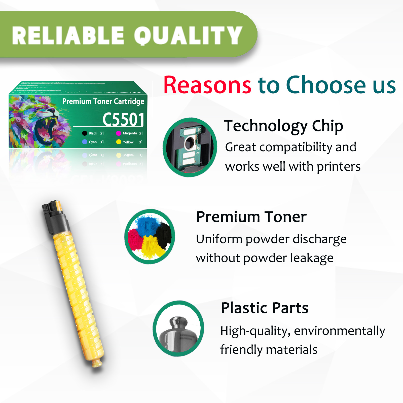 For Ricoh MP C5501 841452 841455 841454 841453 Toner Cartridge Work For Ricoh MP C5501 MP C5501G MP C5501SPF MP C5000 MP C5000G MP C5000SPF Printers