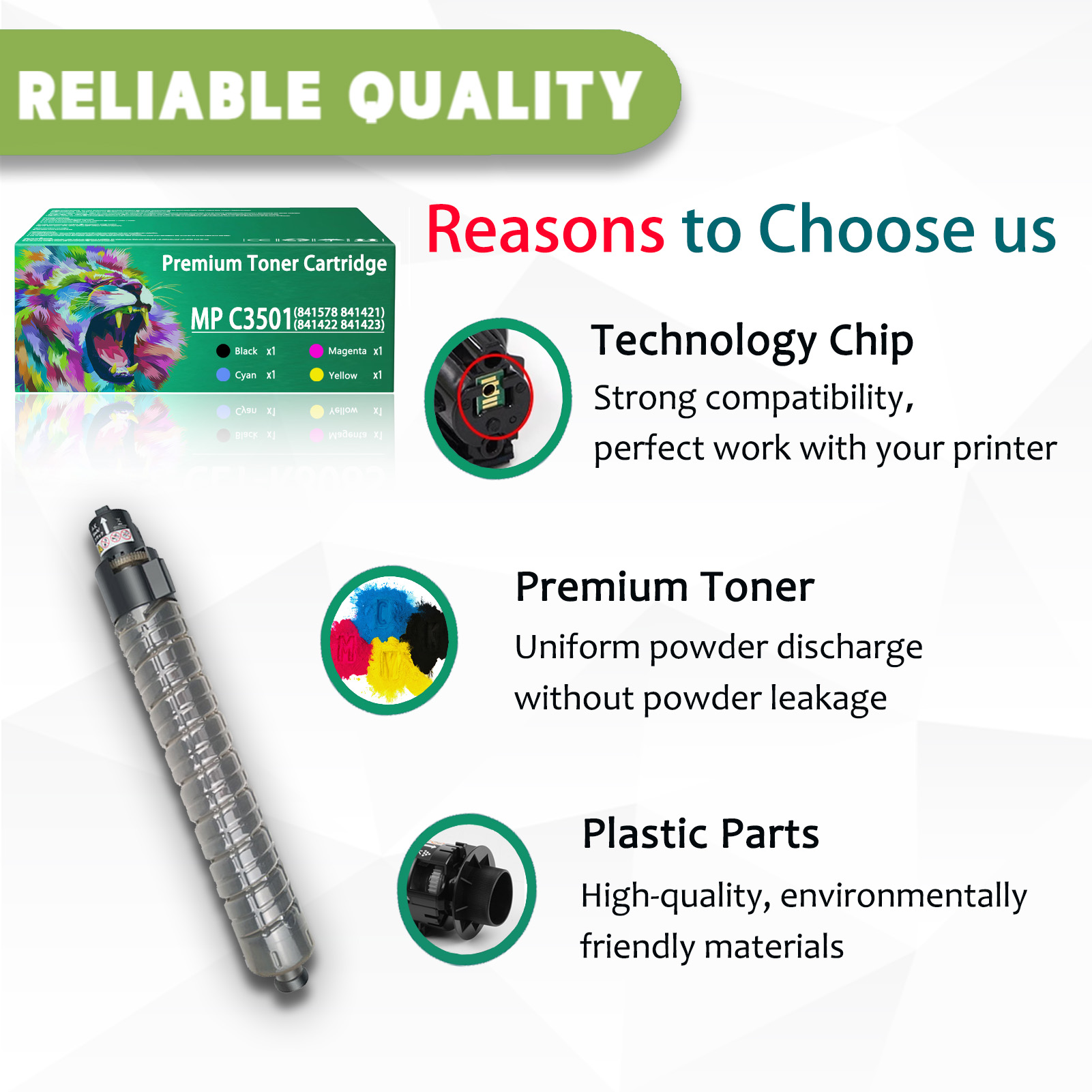 For Ricoh MP C3501 841578 841423 841422 841421 Toner Cartridge Work For Ricoh MP C3001 C3501 LD630c LD635c C9130 C9135 Printers