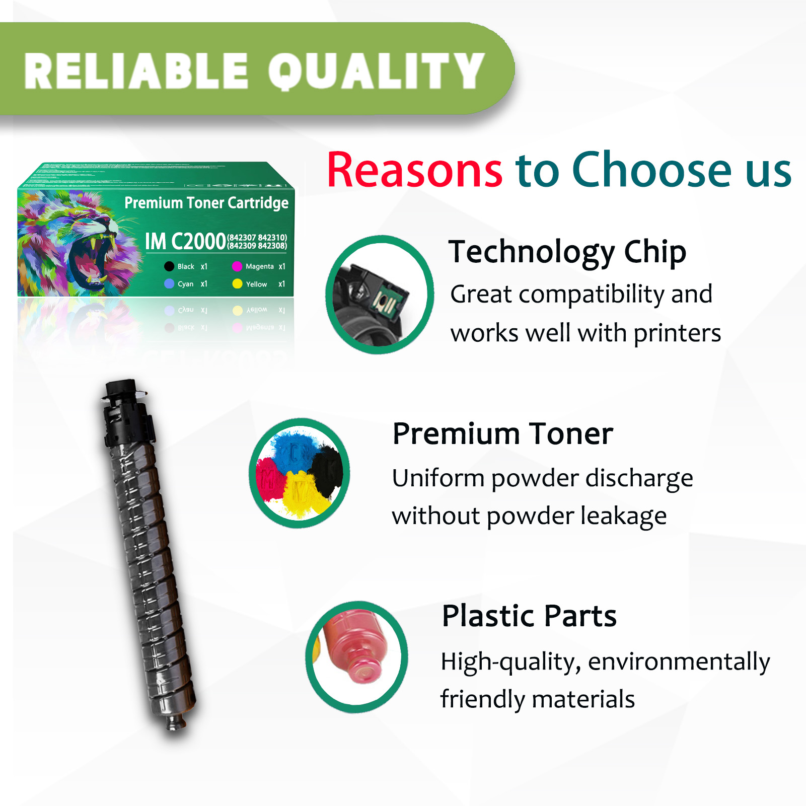 For Ricoh IM C2000 842307 842310 842309 842308 Toner Cartridge Work For Ricoh IM C2000 C2500 Printers