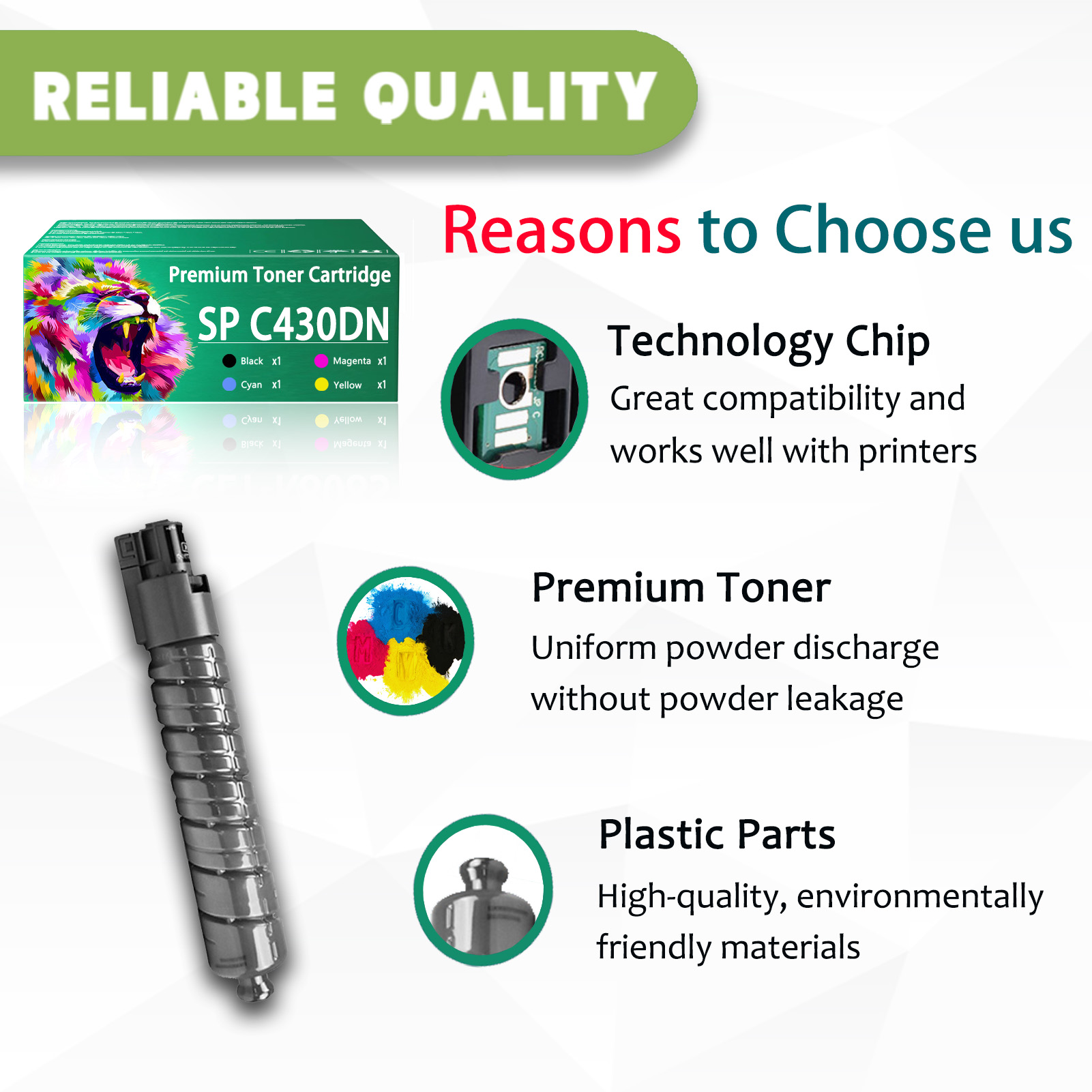 For Ricoh SP C430 821070 821073 821072 821071 Toner Cartridge Work For Ricoh SP C430 C430dn SP C431 C431dn SP C440 C440dn Printers