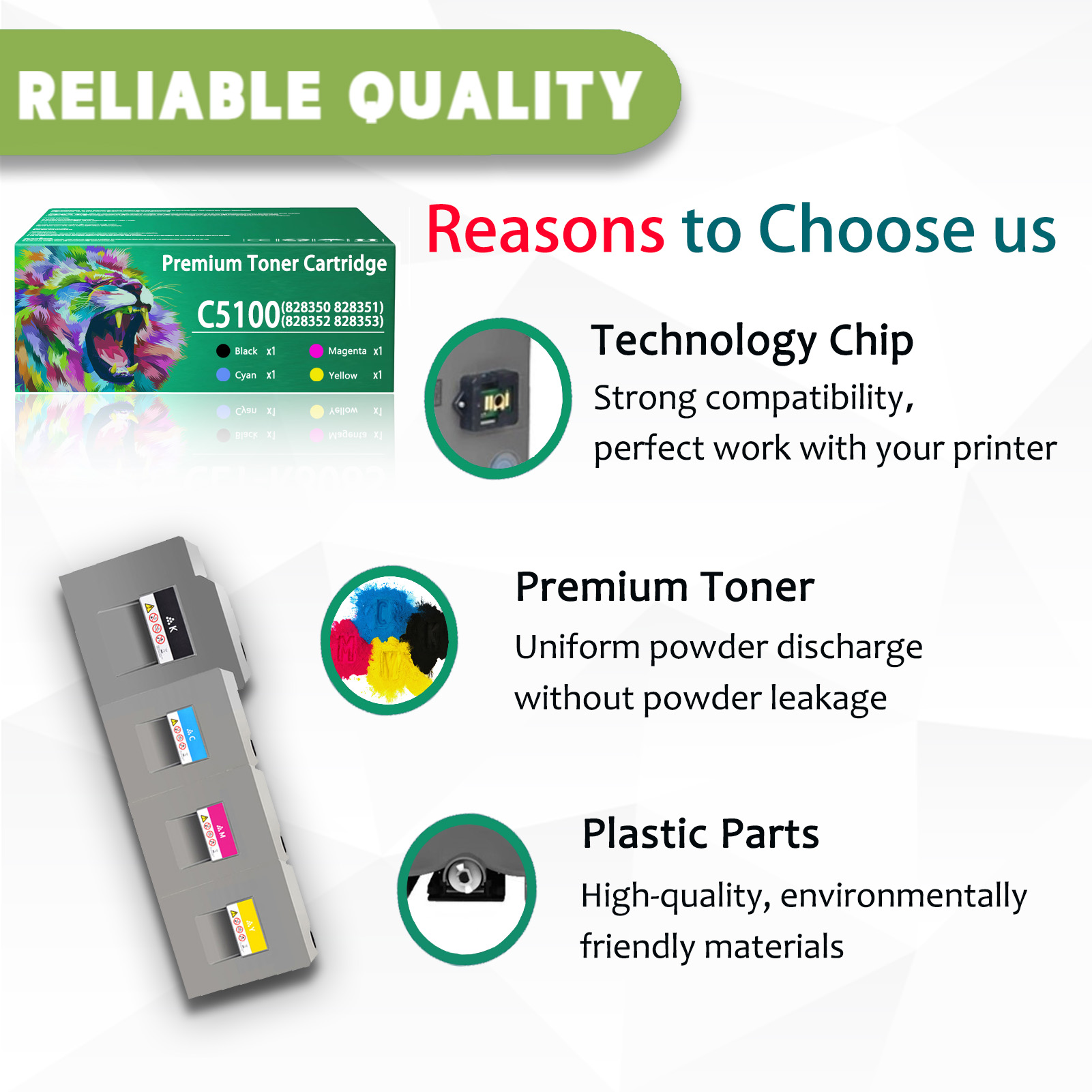 For Ricoh C5100 828350 828353 828352 828351 Toner Cartridge Work For Ricoh Pro C5100S C5110S C5100 C5110 Printers