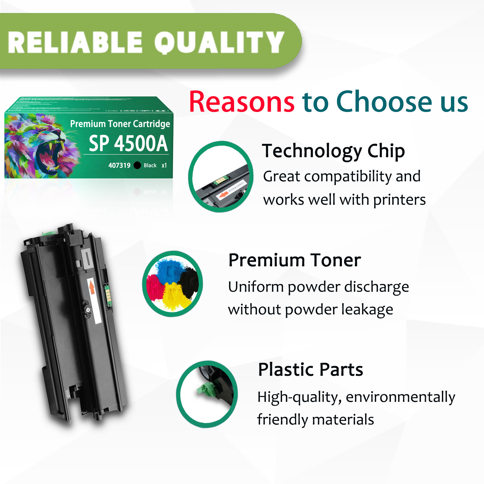 For Ricoh SP 4500A 407319 Toner Cartridges Work For SP 3600DN SP 3600SF SP 3610SF SP 4510DN SP 4510SF Printers