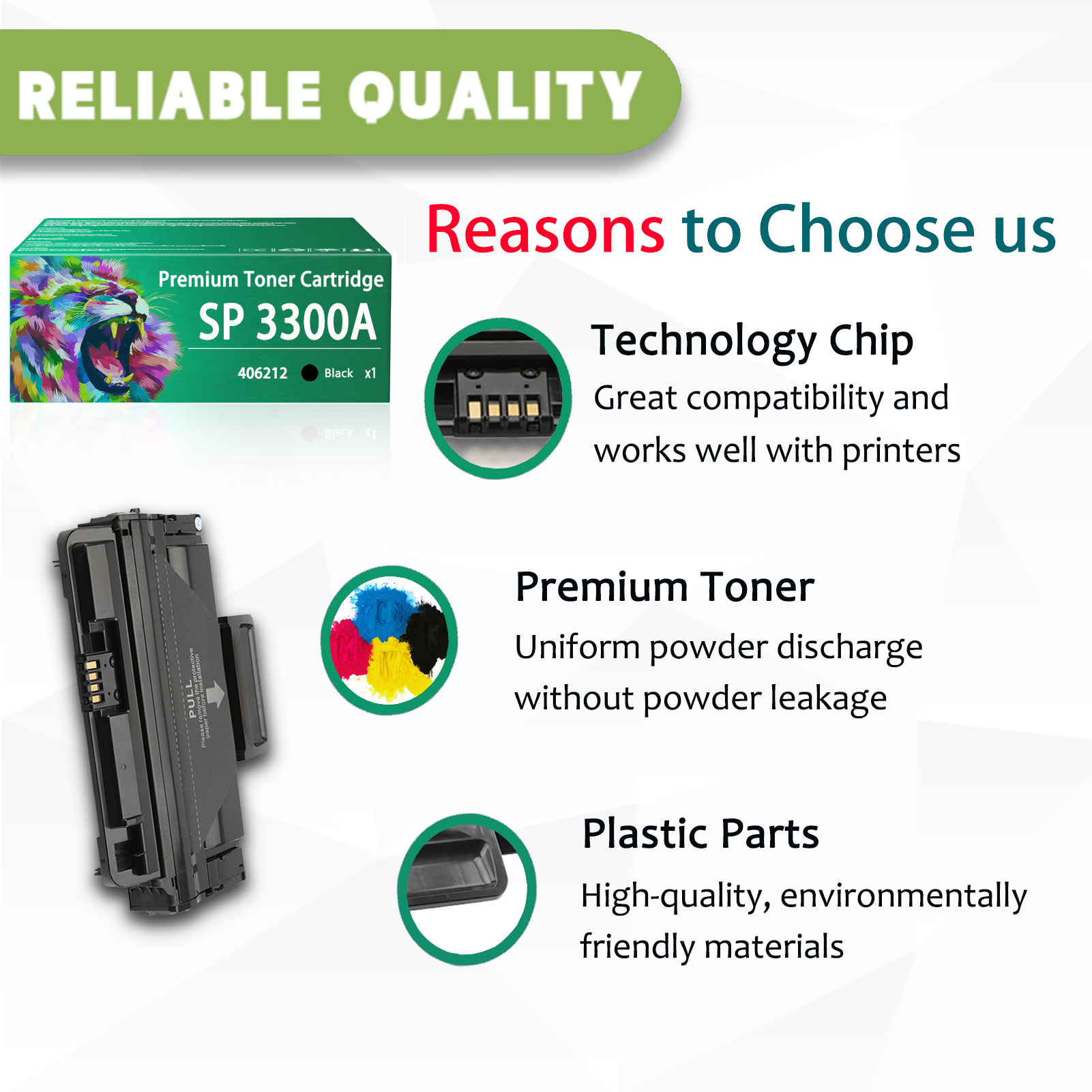 For Ricoh SP 3300A 406212 Toner Cartridges Work For Ricoh Aficio SP 3300D 3300DN 3300N Printers